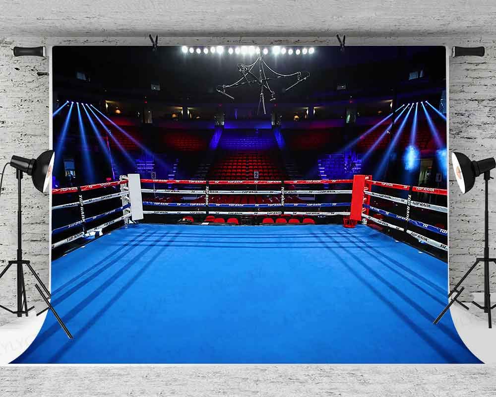 Lylycty Boxing Birthday Backdrop For Photography 9X6Ft Boxing Arena Sport Background For Children Boy Portrait Birthday Party De