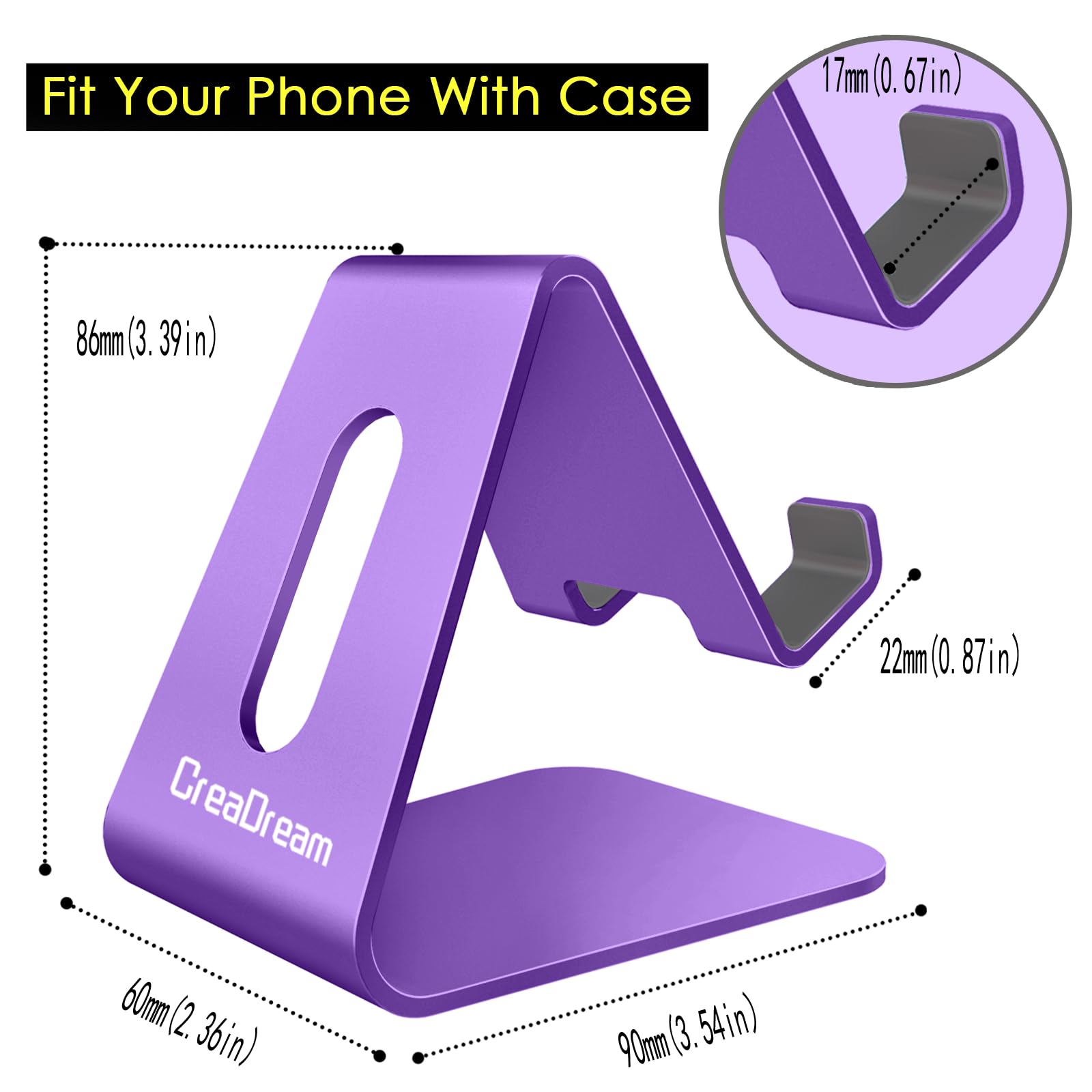 Creadream Cell Phone Stand, Cradle, Holder,Aluminum Desktop Stand Compatible With Switch, All Smart Phone, Iphone 11 Pro Xs Max