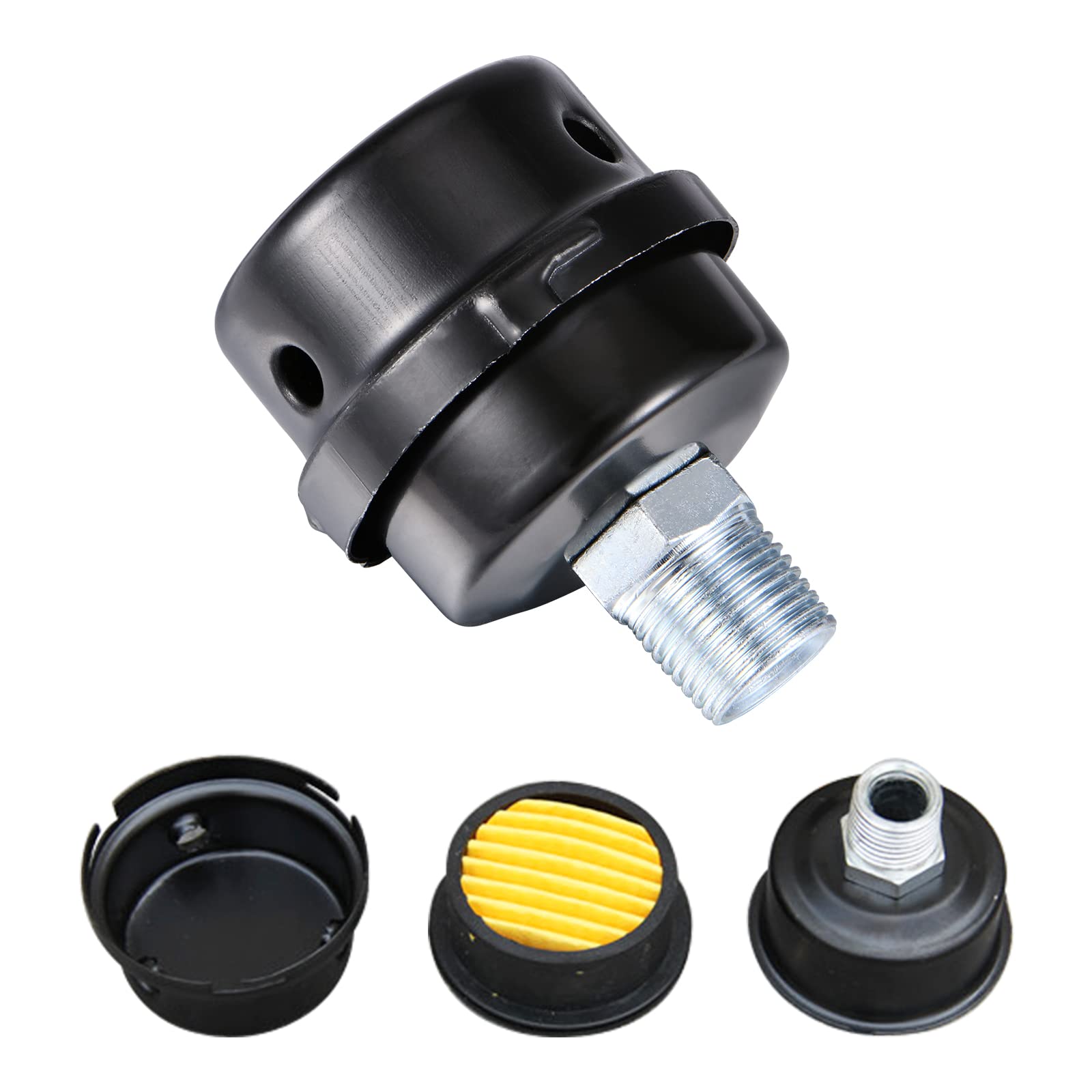 Zhong An 1/2''Pt 20Mm Air Compressor Silencer Filter, Thread Metal Air Compressor Intake Filter Sound Muffler Silencer, Air Comp