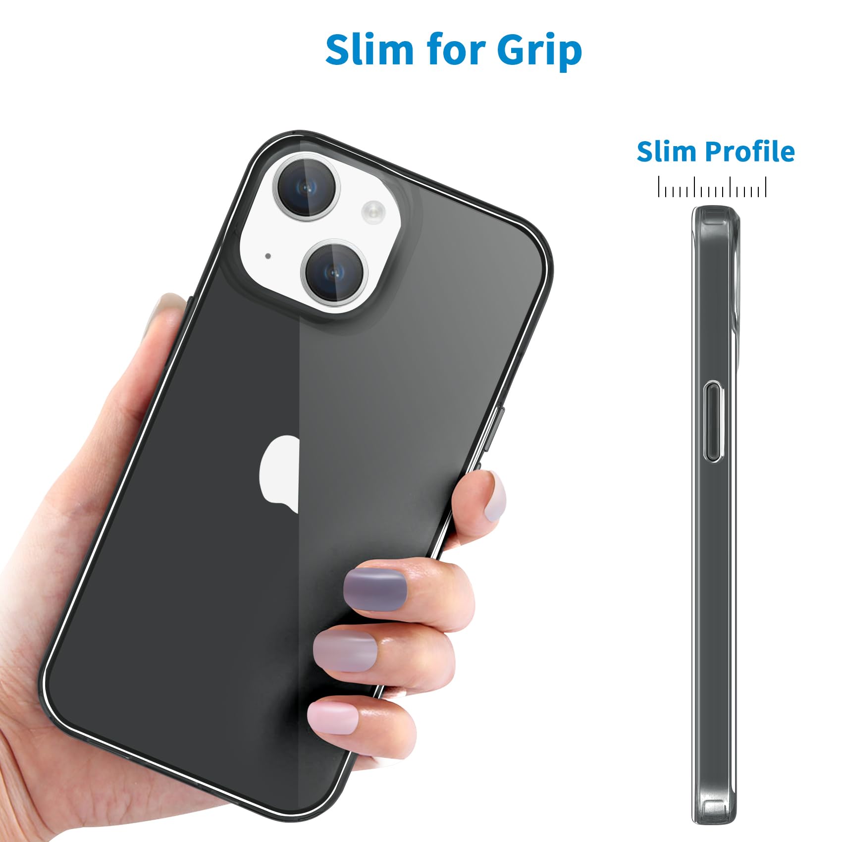 Jjgoo Compatible With Iphone 13 Case, Clear Black Soft Shockproof Protective Slim Thin Phone Bumper Cover For Iphone 13 6.1 Inch