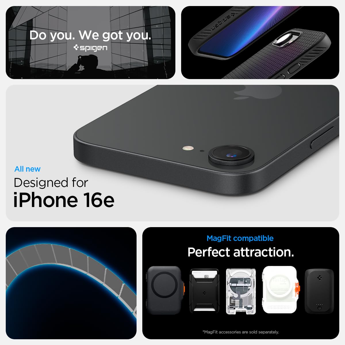 Spigen For Iphone 16E Case, Liquid Air Magfit [Compatible With Magsafe Accessories] [Military-Grade Protection] - Matte Black