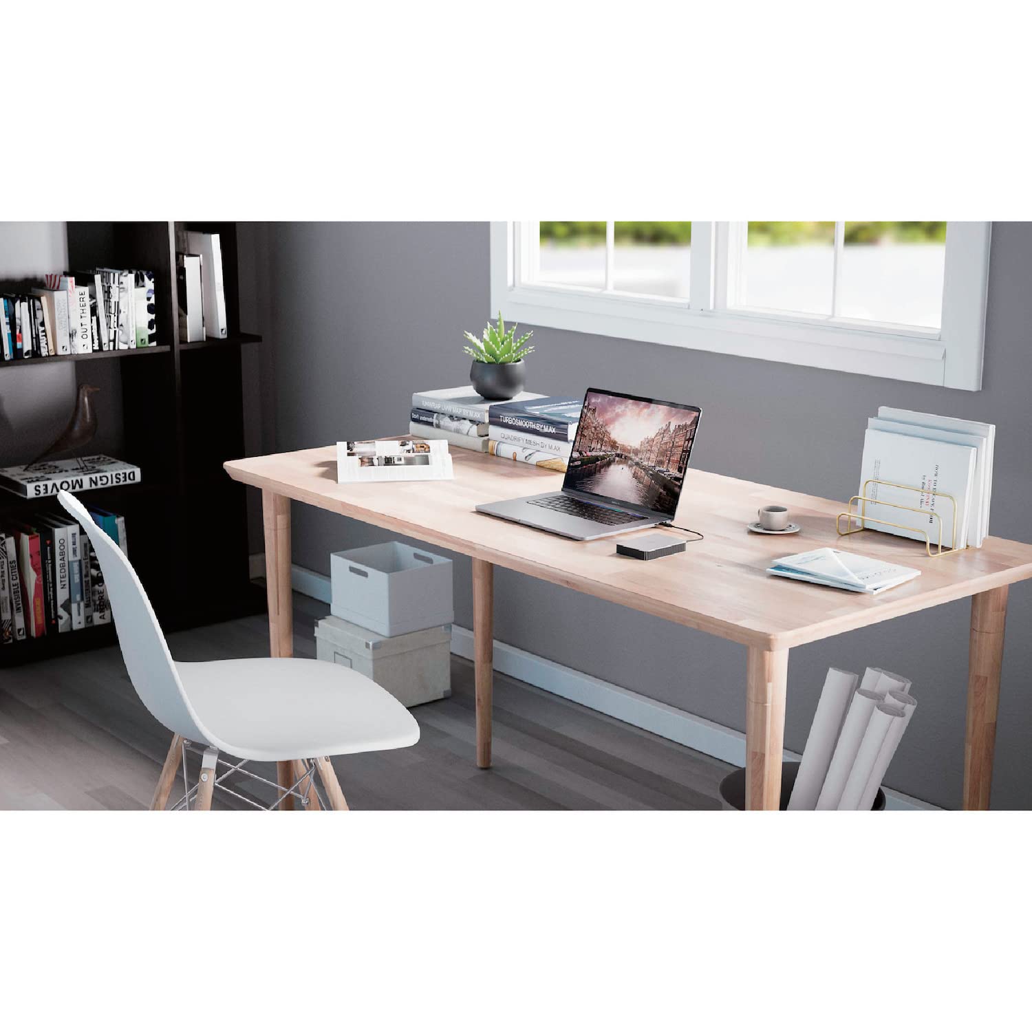 Lacie Mobile Drive, 5Tb, External Hard Drive Portable   Moon Silver, Usb C 32, For Pc And Mac, Post Consumer Recycled, With Adob