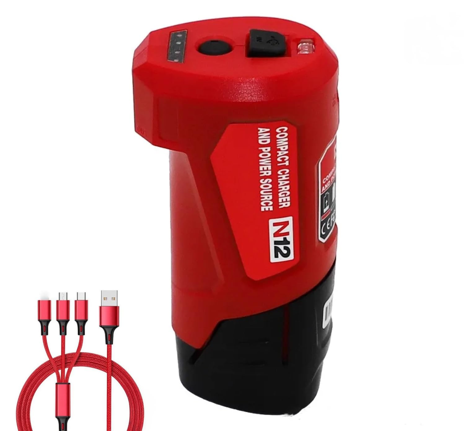 Tool Army M12 Usb Charger & Milwaukee Charger | M12 Power Source 48 59 1201, 49 24 2310 Compatible With M12 Milwaukee Heated Jac