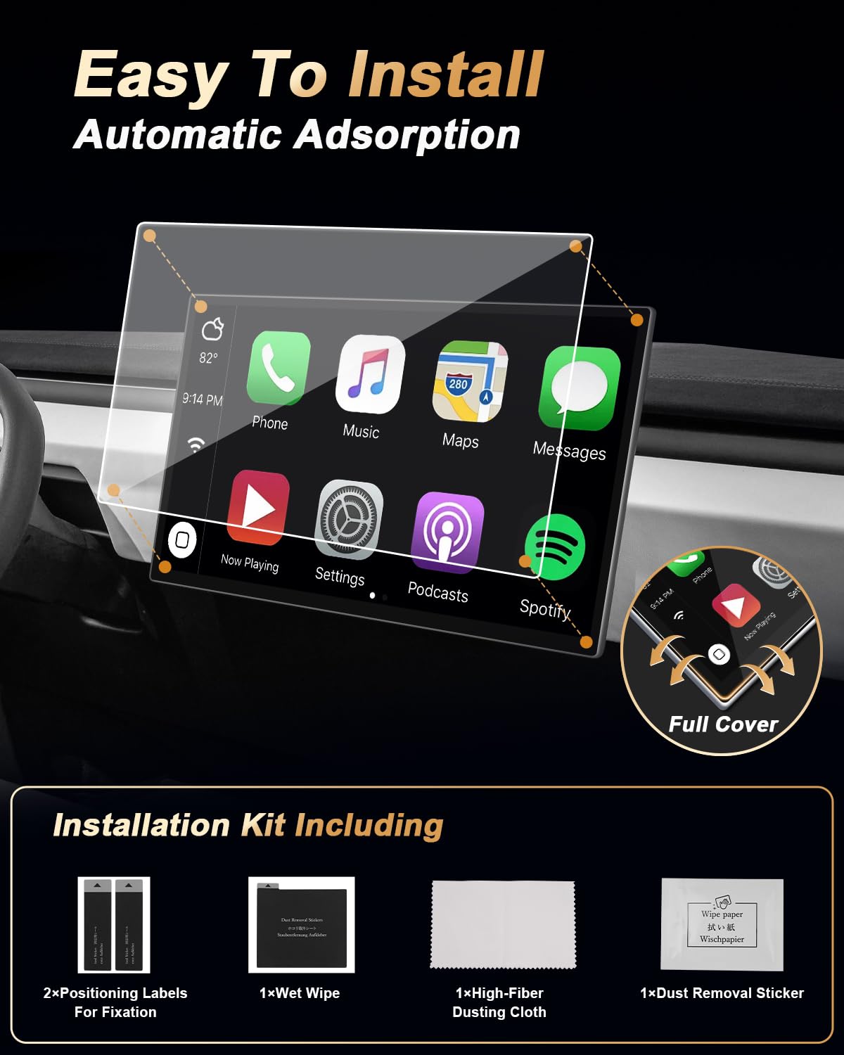 Ecozen Screen Protector Compatible With 2020 2024 Cadillac Ct5,10 Inch Navigation Tempered Glass Screen Protector Ct5(Luxury/Pre