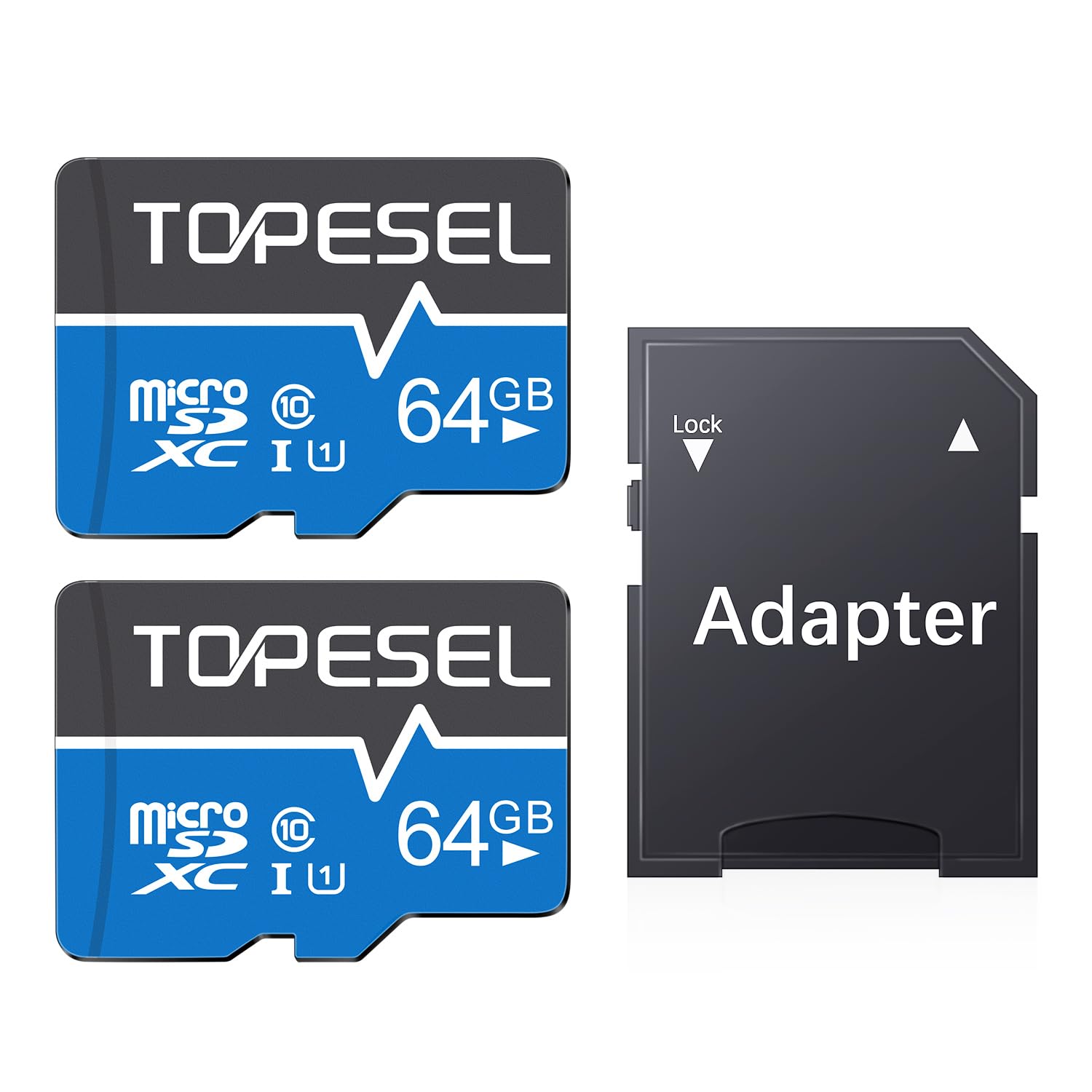 Topesel 64Gb Micro Sd Card 2 Pack Memory Cards Uhs I Tf Card Class 10 For Camera/Phone/Dash Cam/Tablet/Pc/Computer(2 Pack U1 64Gb)
