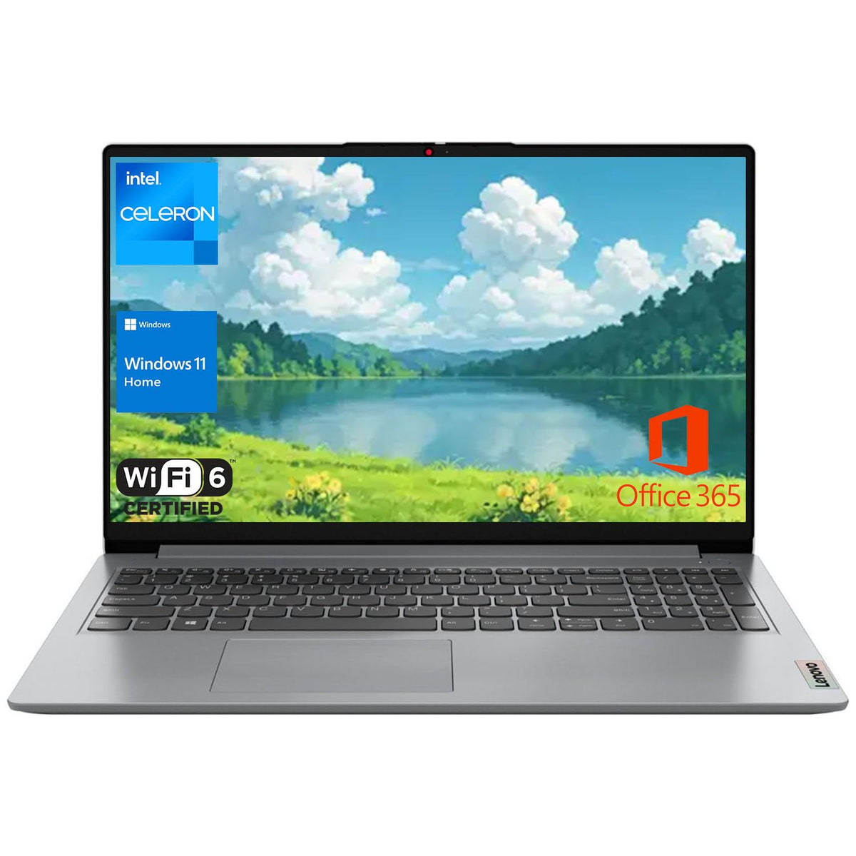 Lenovo Ideapad 1 Home Laptop, 15.6'' Fhd Display, Intel Celeron Dual Core Processor, 12Gb Ram, 384Gb Storage(128Gb Emmc + 256Gb