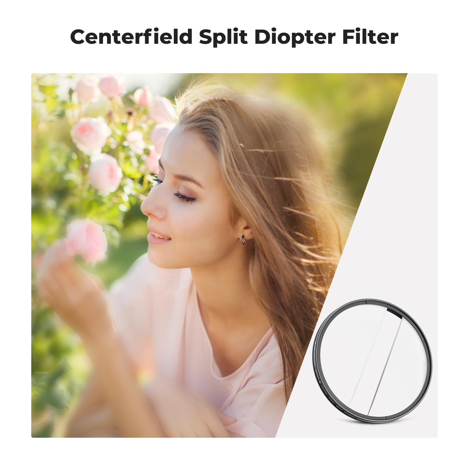 K&F Concept 77Mm Center Field Split Diopter Effect Filter Keeps The Focus, Multi Layer Coated Subjects Center Opening Focus Filt