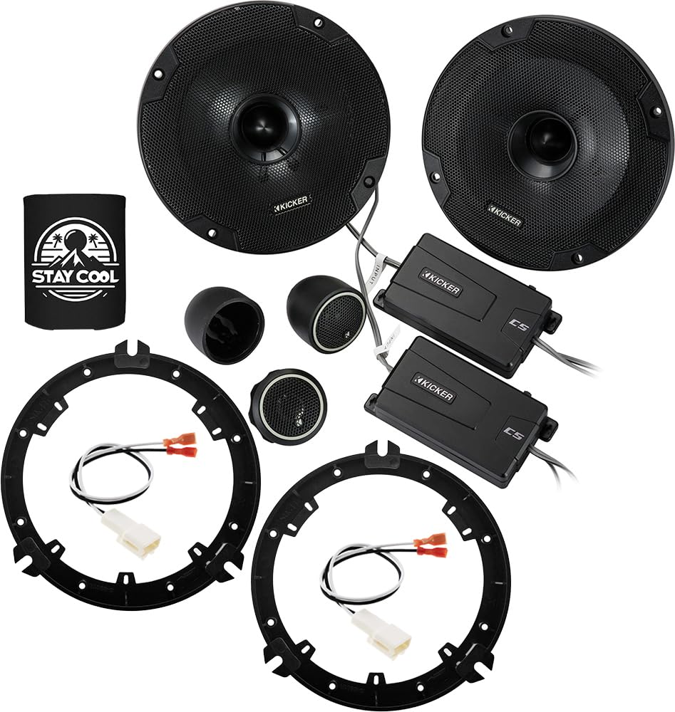 KICKER Front Door 6.5 Speakers Kit for Subaru WRX/WRX STI 2016-2021 Upgrade Kit - Pair of CS Series 6 1/2 Inch Component Speaker