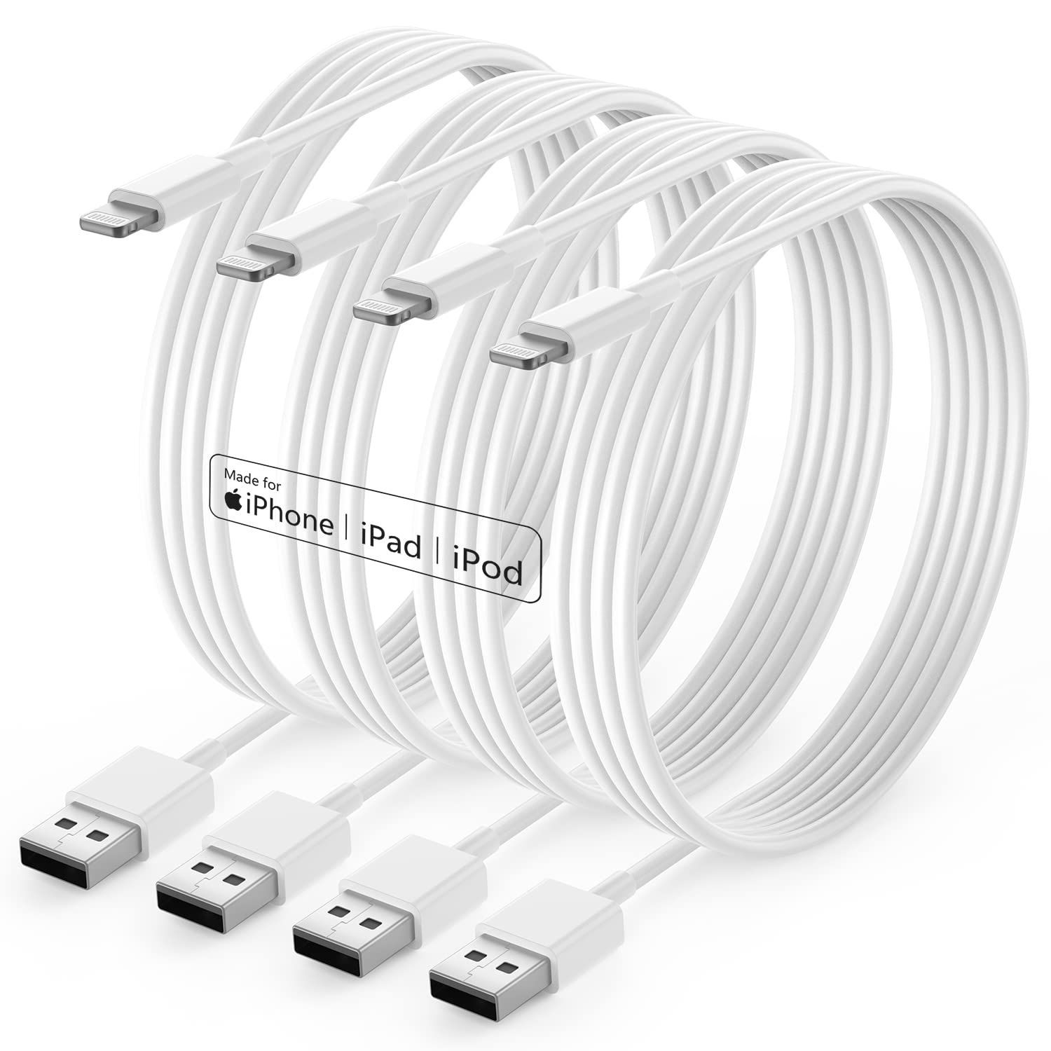 Iphone Charger 3Ft 4Pack, [Apple Mfi Certified], Iphone Cable 3 Foot, Usb To Lightning Cable 3 Feet, Fast Charging Apple Cords For Iphone 14/13/12/11/13 Pro/13 Max/X/Xs/Xr/Xs Max/8/7/6/Xs/Air/Mini
