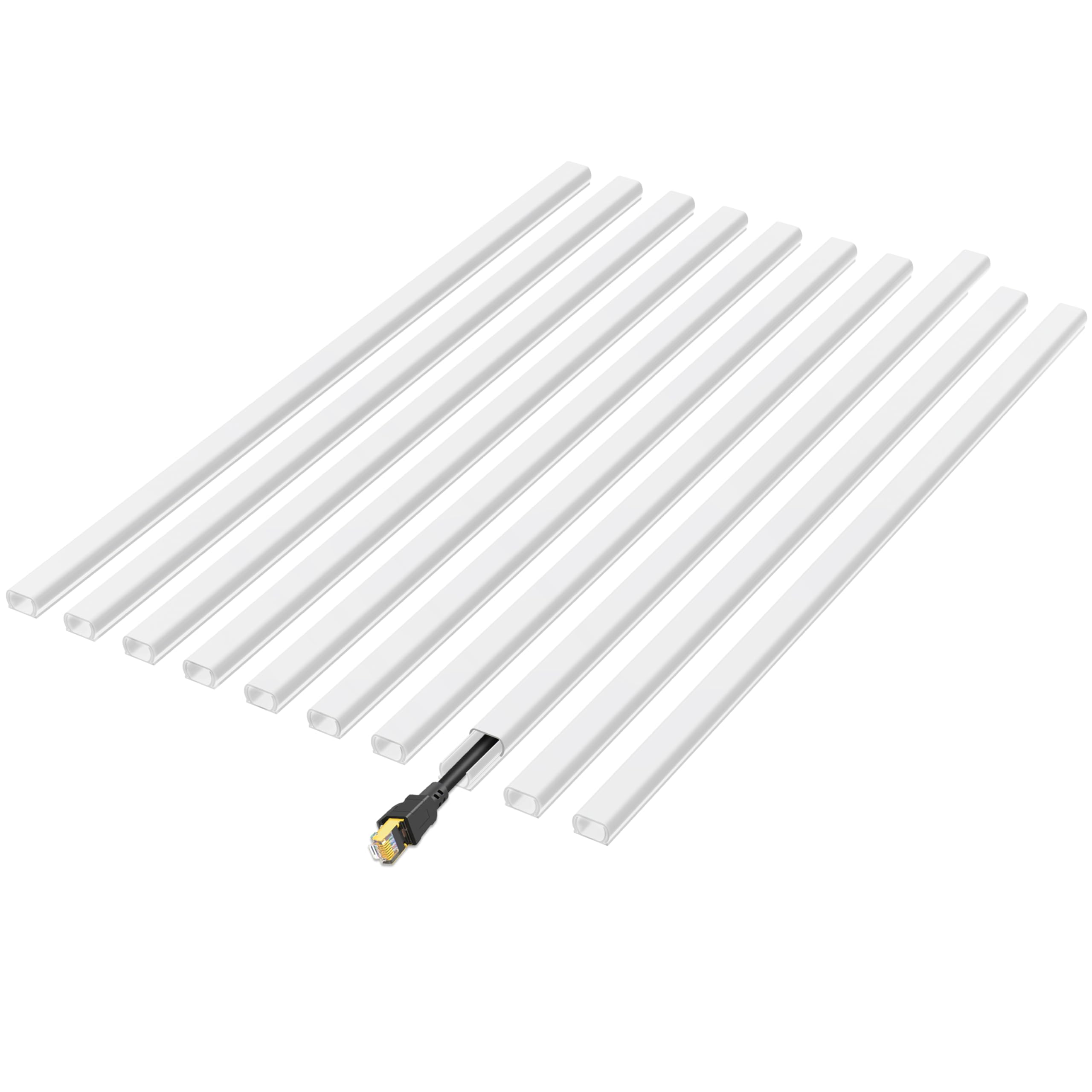 142'' Mini Cable Hider Wall   Bestong Cord Cover For Single Cord, Pvc Wire Concealer For Cords, Paintable Cable Raceway