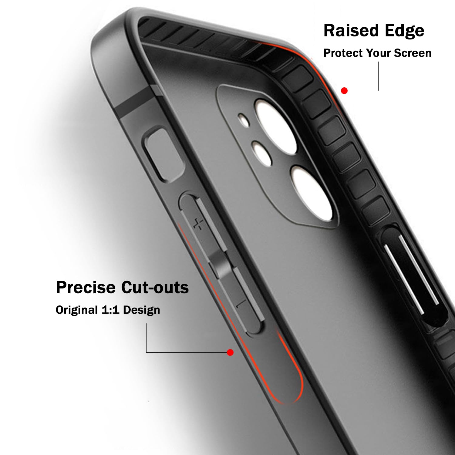 Tenoc Phone Case Compatible With Iphone 11, Black Case Anti Fingerprint Protective Bumper Matte Cover For 6.1 Inch