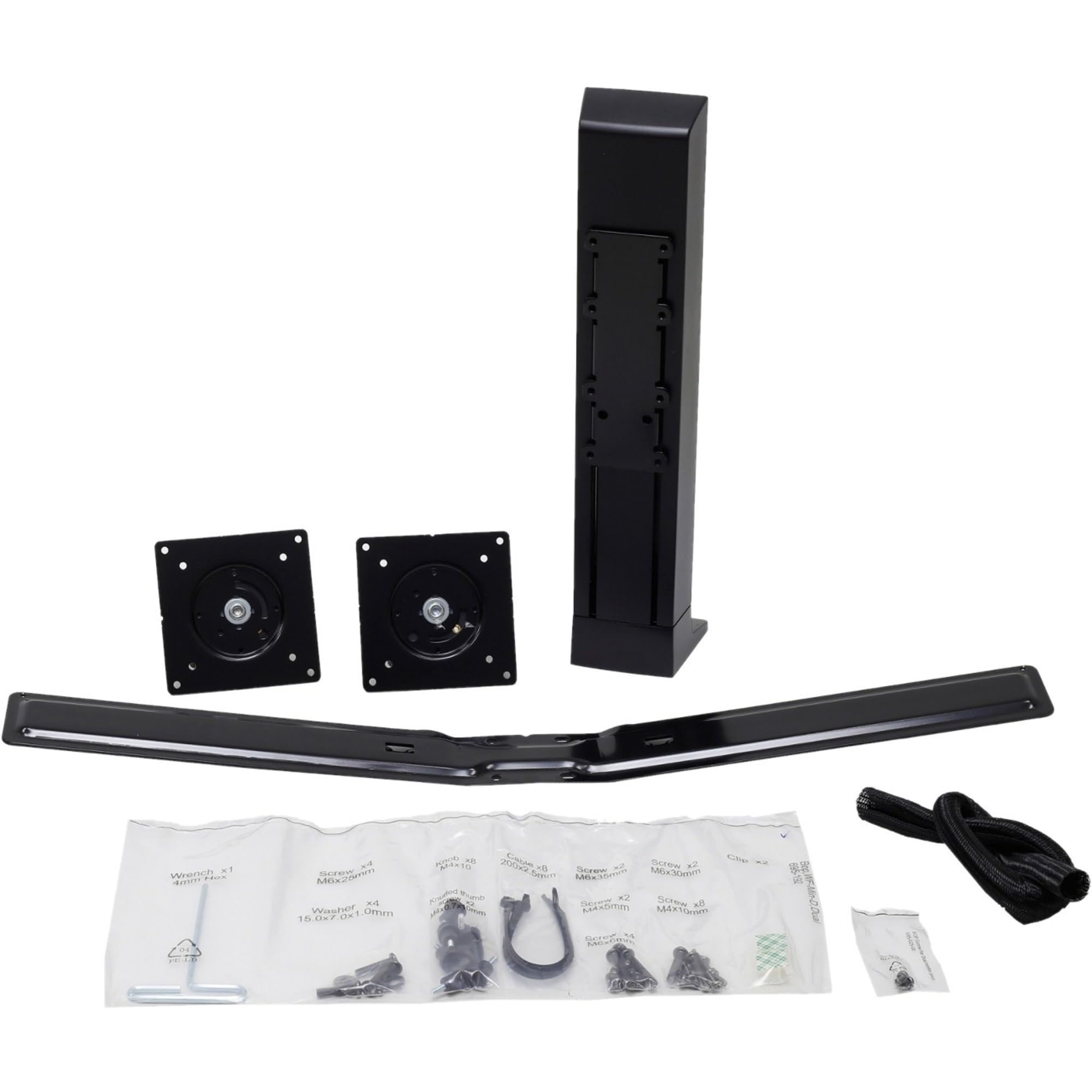 Ergotron � WorkFit Dual Monitor Kit � for 2 Monitors Up to 24 inches, 6 to 14 lbs Each � Add on for WorkFit T, WorkFit TL, WorkFit TX and WorkFit Corner � Black