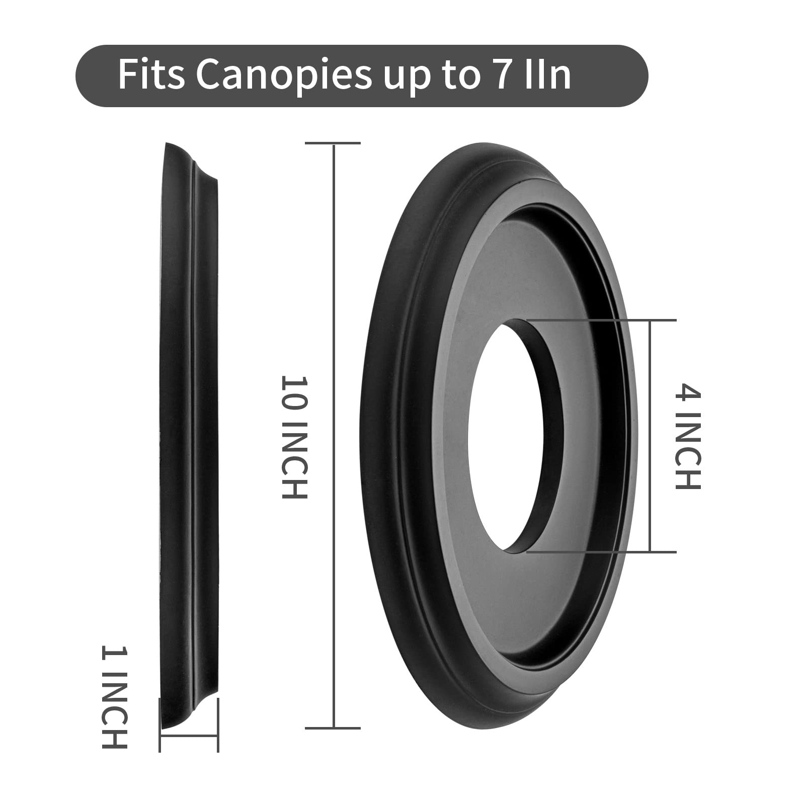 Eifhyt 2 Pack Molded Pu Ceiling Medallion For Light Fixtures And Ceiling Fans, 10'' Od X 4'' Id (Black)
