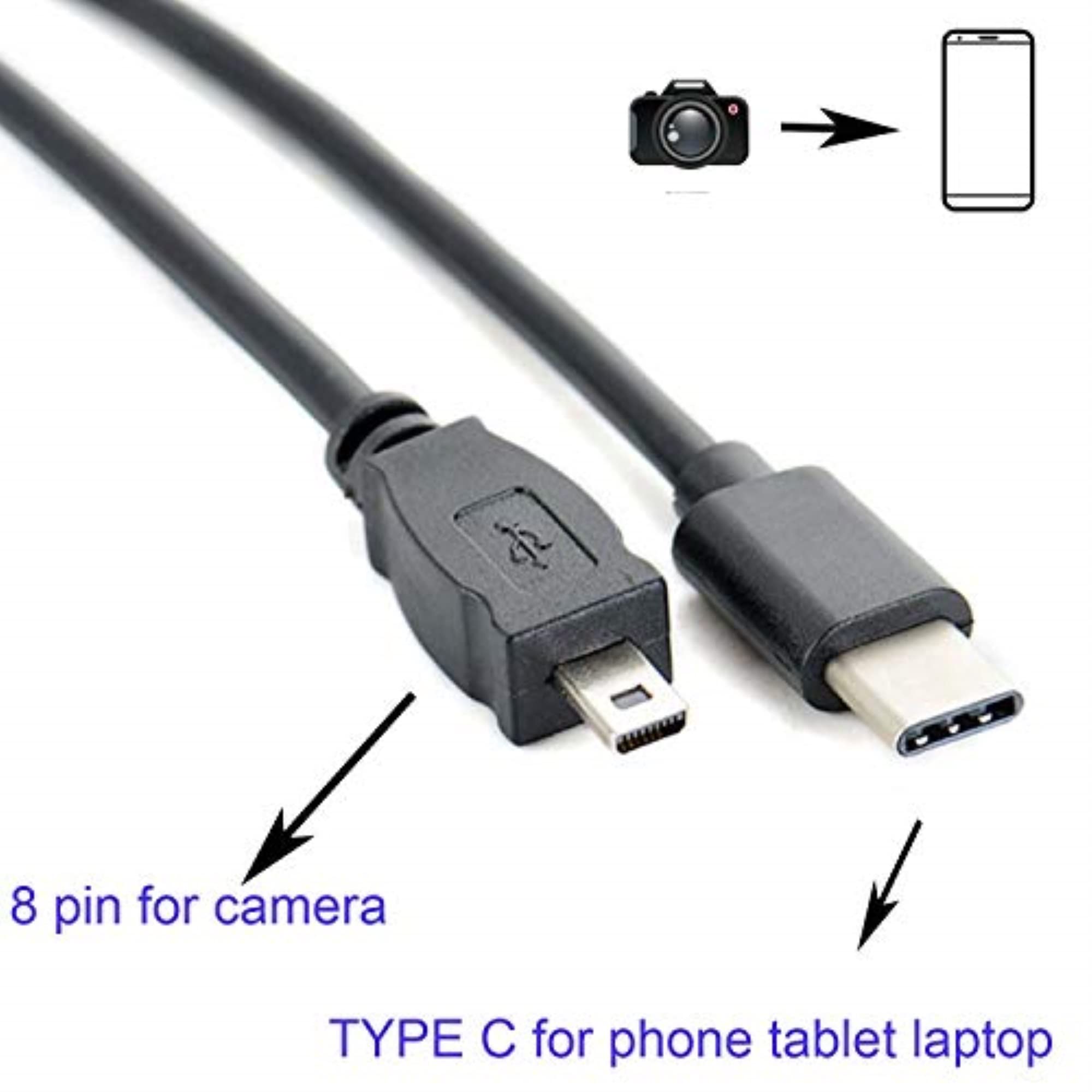 Guangmaobo Otg Data Cable Type-C Usb-C Smart Phone To For Nikon Camera Uc-E6 Uc-E23 Uc-E17 Photo Transfer Cord For Nikon Slr Dsl