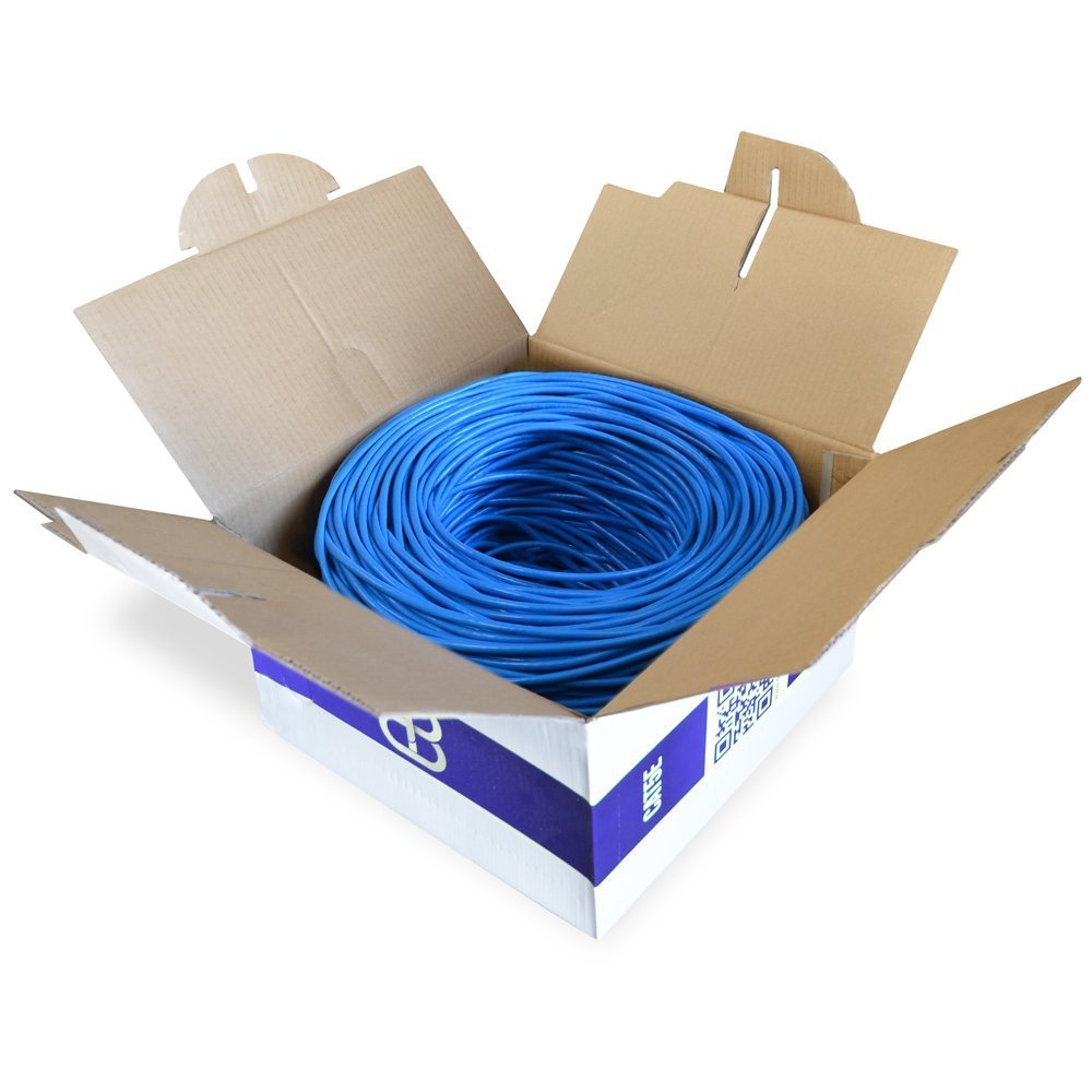 Dripstone 600001 1000Ft Cat5E 4/Utp Ethernet Lan Cable 24Awg Network Wire (Blue)