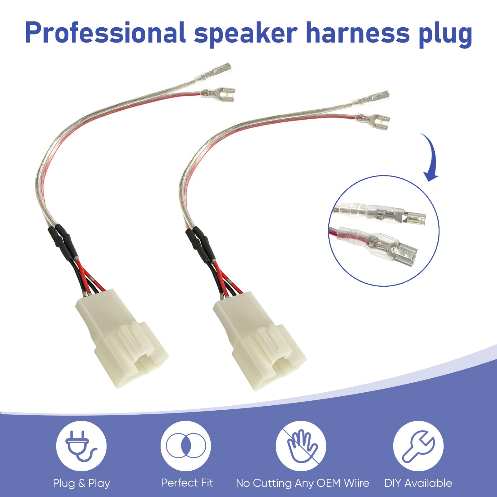 Jsvecip Car Dash Tweeter Speaker Wiring Harness for Toyota Tundra 2007-2021, 4Runner 2003-2020, Highlander 2005-2017 with