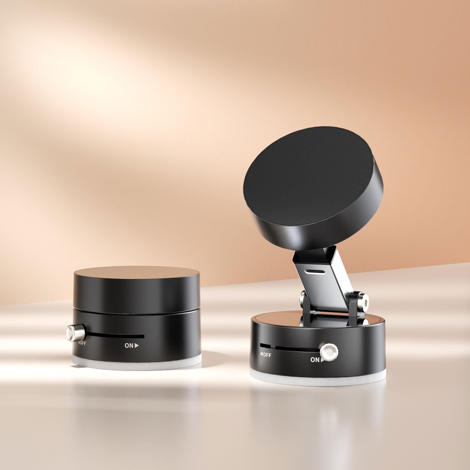 Mayten Vacuum Magnetic Phone Holder Stand - Foldable & Retractable Car Mount With Strong Suction, 360 Rotation, Compatible With 