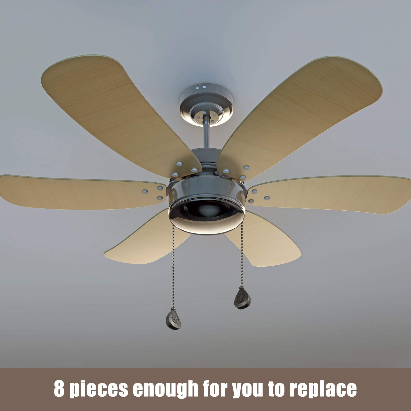 Patelai 8 Pieces Ceiling Fan Pull Chain Extension Pendant Black 12 Inch Ceiling Fan Chain Extender Ornament With Ball