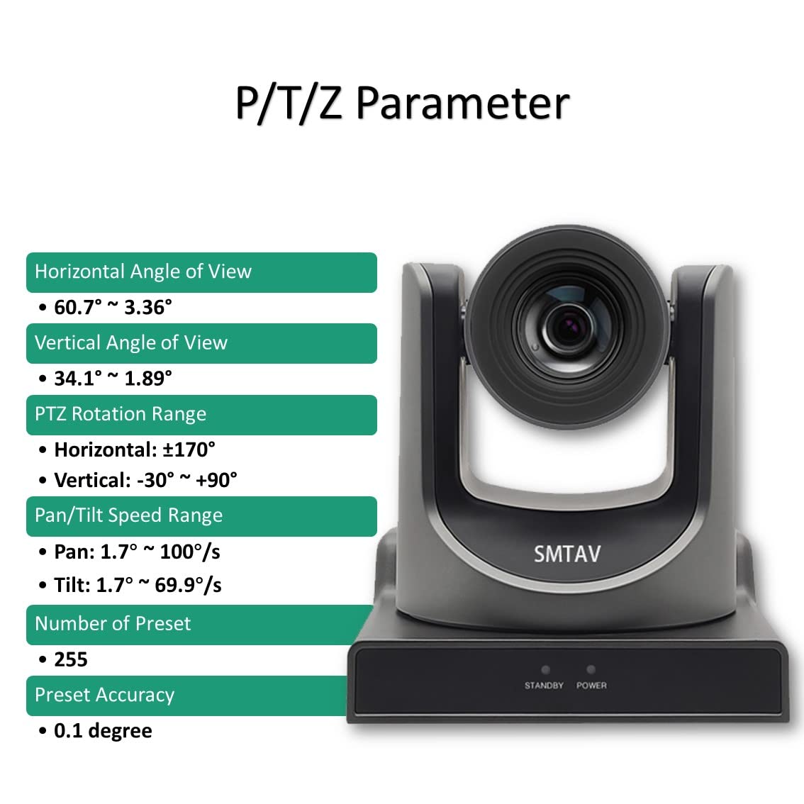Smtav 30X Optical + 8X Digital Zoom,High Speed Ptz,3G Sdi, Hdmi Output,H.265 Support Video Conference Cameras