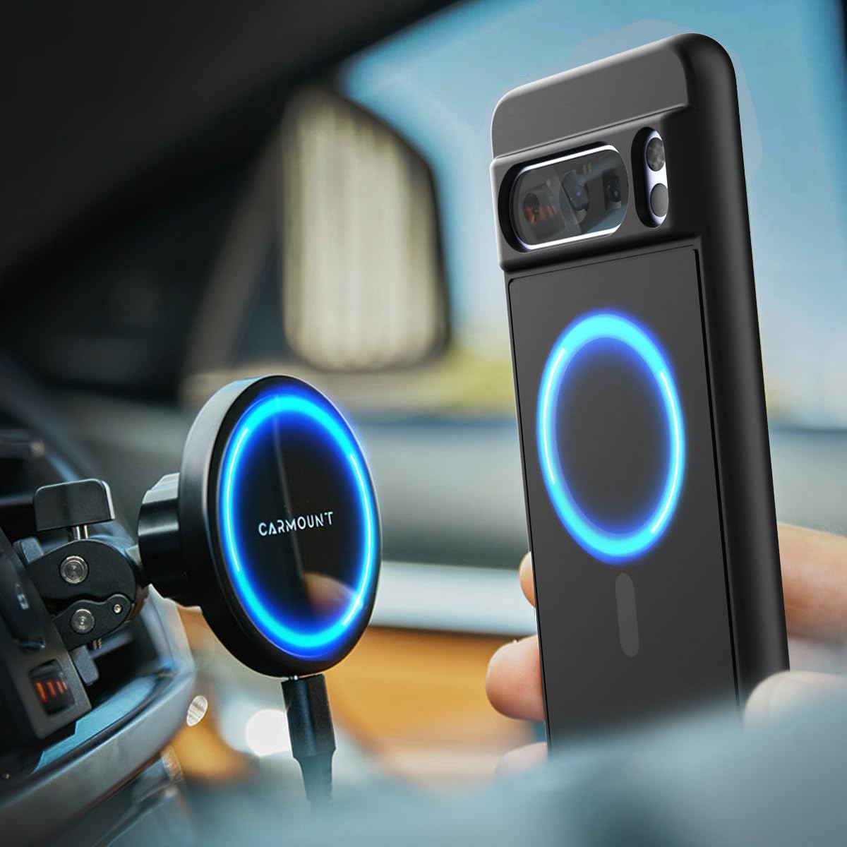 Encased Wallet Case For Google Pixel 8 Pro With Magnetic Card Holder (Compatible With Magsafe) Black