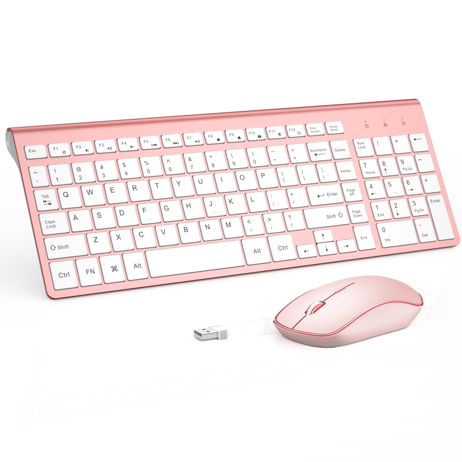 Wireless Keyboard And Mouse,2.4G Full Size And Portable Wireless Keyboard With Numeric Keyboard Or Computer/Desktop/Laptop/Windo