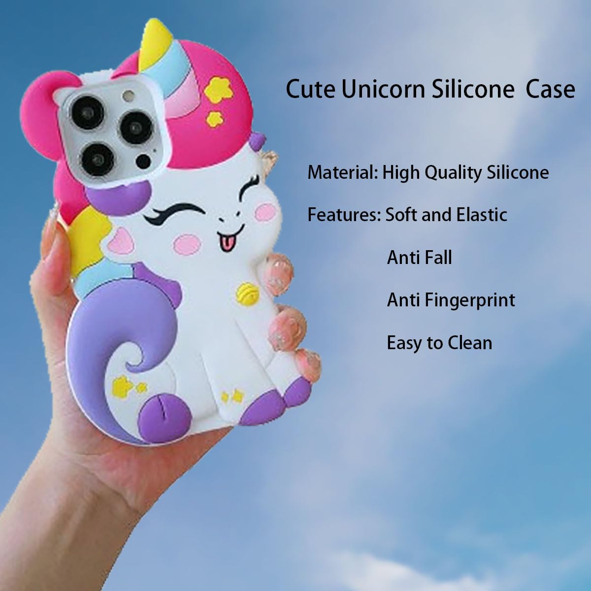 Wifantien 3D Cute Unicorn Soft Case For Iphone 12/12 Pro 6.1 Inch(Not Fit For Iphone 12 Pro Max 6.7 Inch),Cartoon Kawaii Fashion