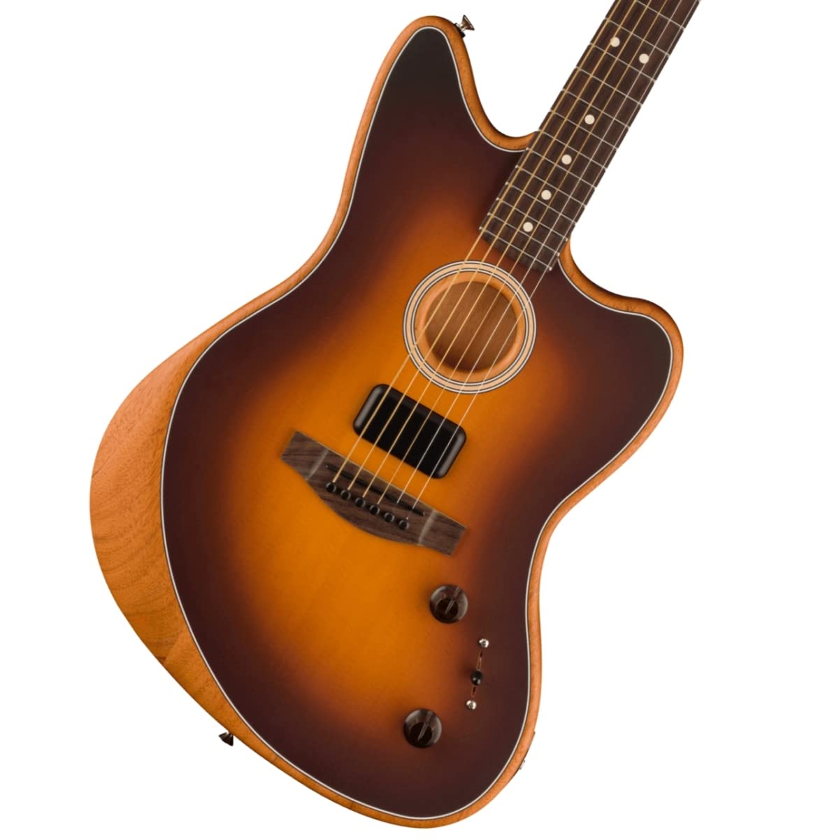 Fender Acoustasonic Player Jazzmaster Acoustic Electric Guitar, with 2-Year Warranty, 2-Color Sunburst, Rosewood Fingerboard, wi