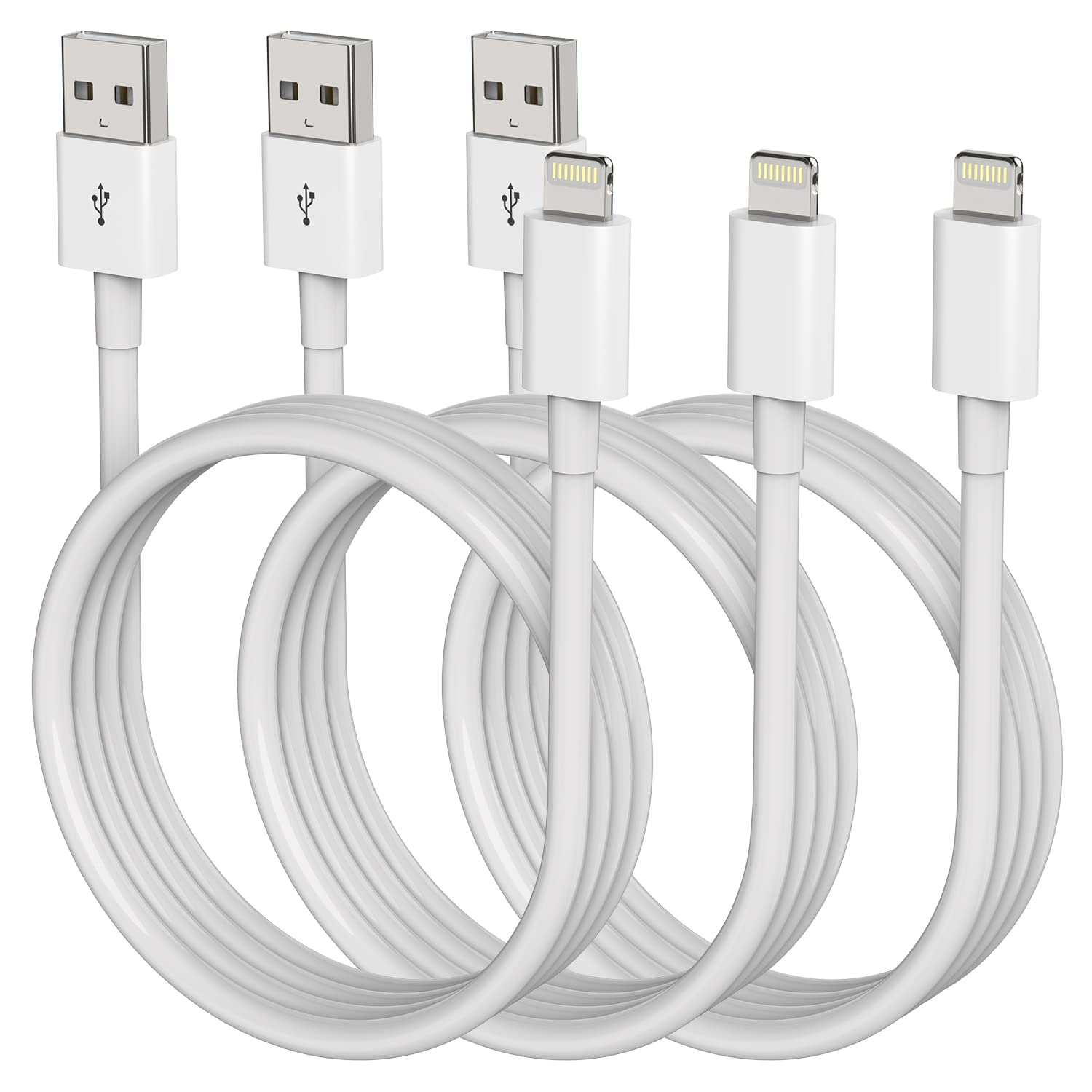 Iphone Charger 6 Feet Apple Mfi Certified, Lightning Cable 6Ft Fast Charging Cord Compatible With Iphone 14 13 12 11 Pro Max Xr 