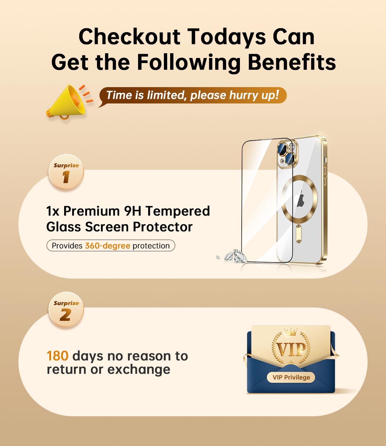 Waldeng For Iphone 15 Case With Integrated Camera Lens Protector, [Compatible With Magsafe] [Original Iphone Exterior], Crystal