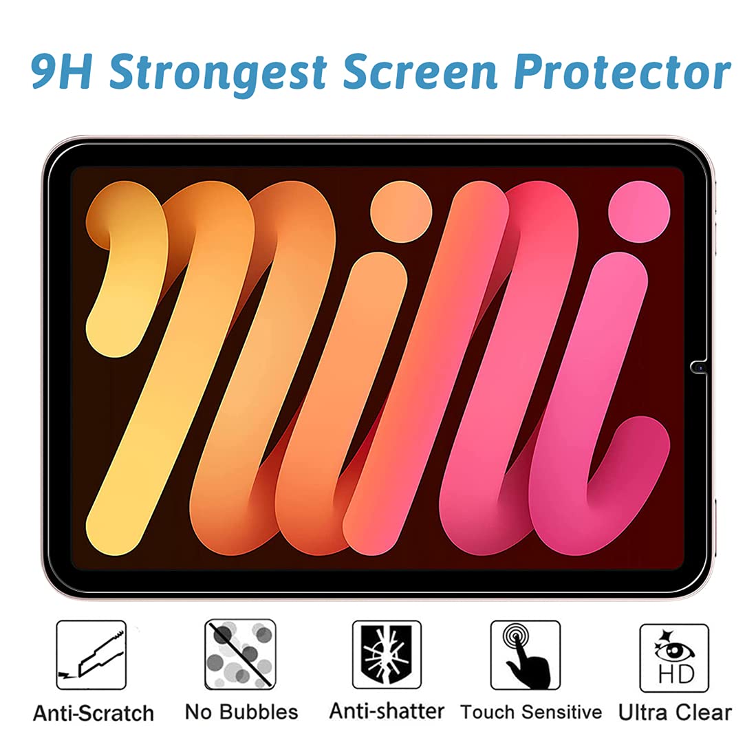 Gozopo Screen Protector For Ipad Mini 6(2021) Ipad Mini 6Th Generation Tempered Glass Film [2 Pack]