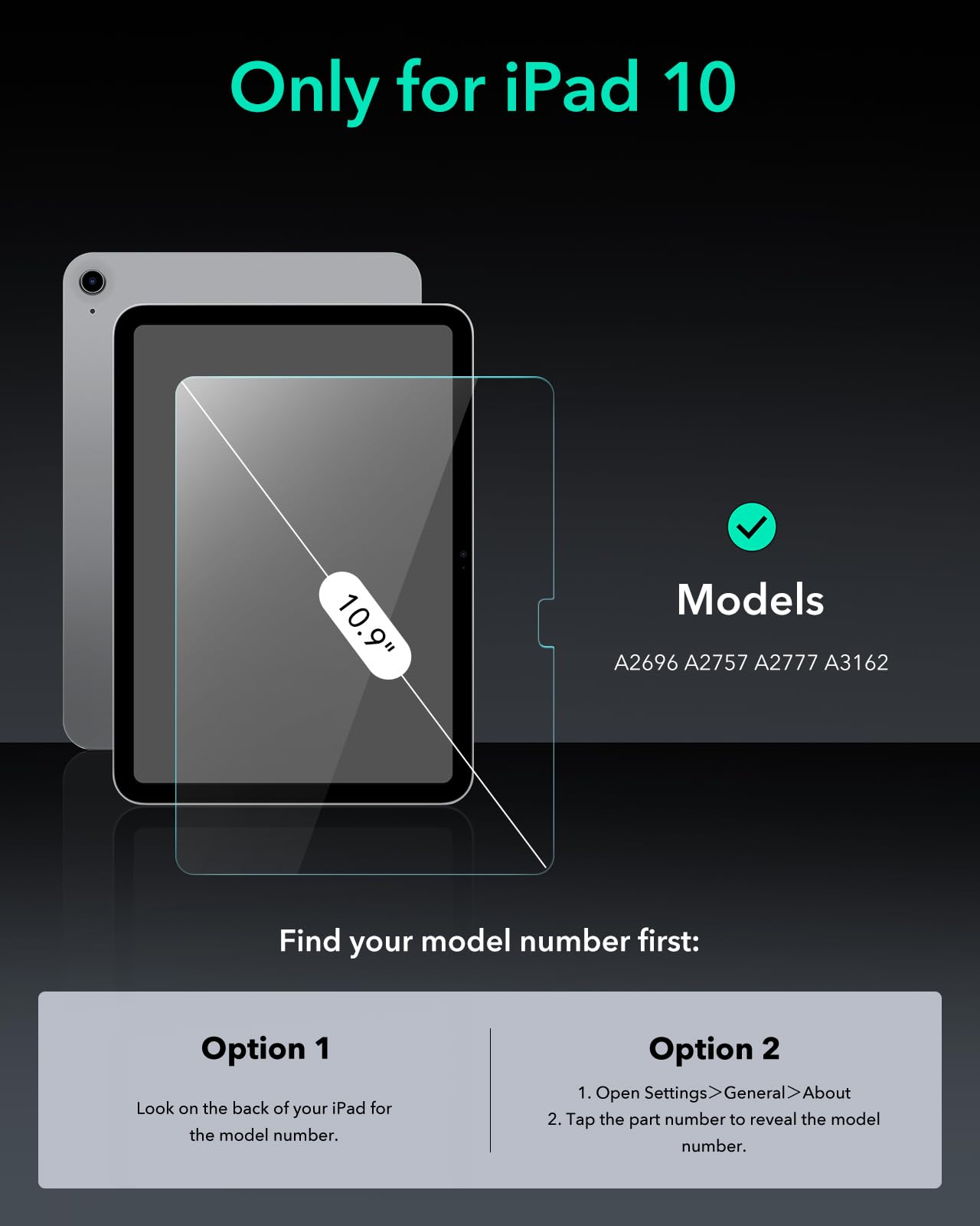 Esr 2 Pack Armorite Screen Protector For Ipad 11Th/10Th Generation A16 (11/10.9 Inch, 2025/2022), 9H Tempered Glass Film With Easy Application Tray, Military Grade Protection, Anti Scratch, Hd Clarity