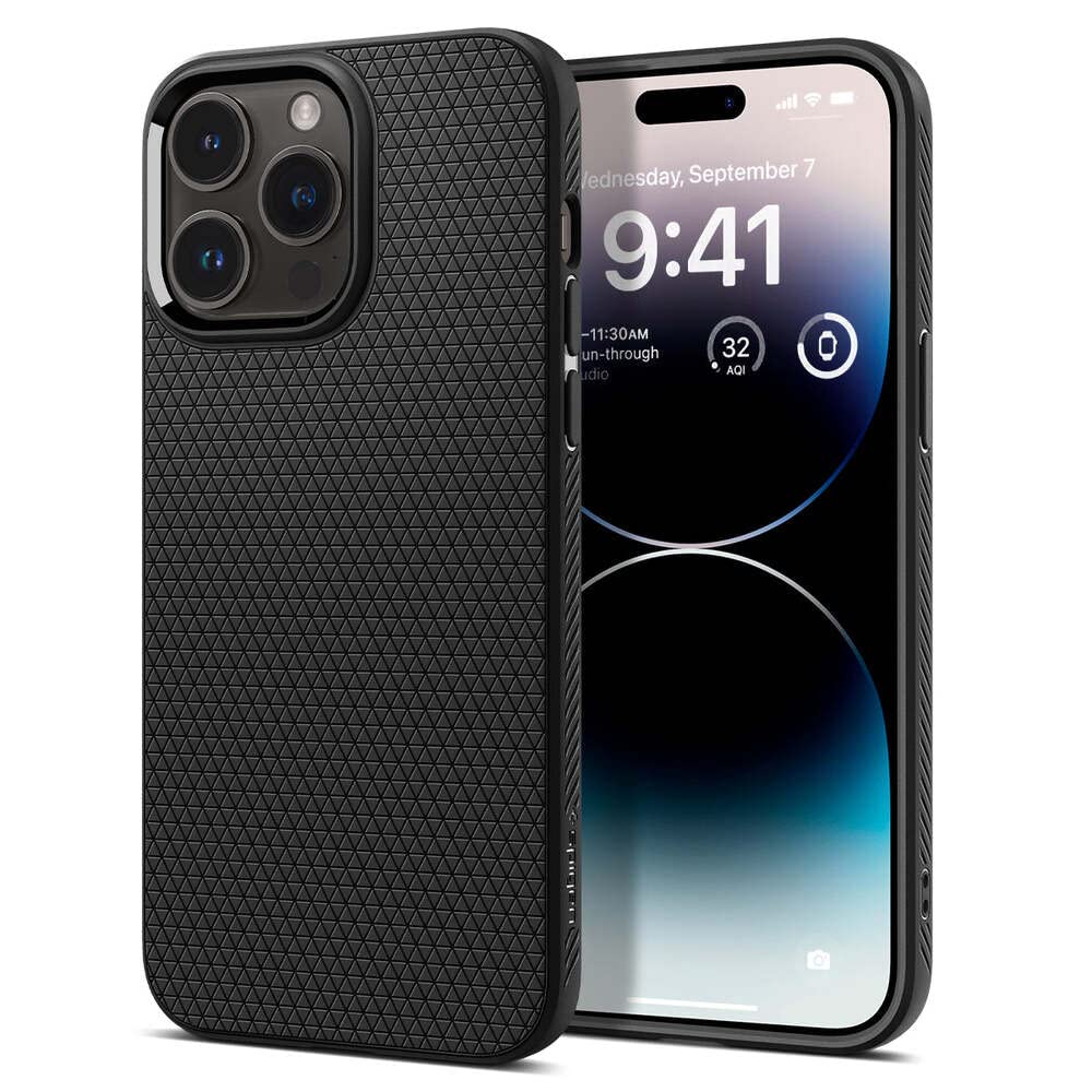 Spigen Liquid Air Designed for iPhone 14 Pro Case (2022) [Military-Grade Protection] - Matte Black