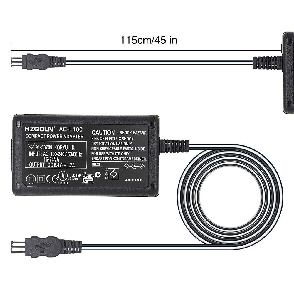 Ac Power Adapter Charger And Us Cable Compatible With Sony Handycam Dcr Dvd301, Dcr Vx2100, Hdr Fx1, Dcr Trv280, Dcr Pc9, Dcr Pc