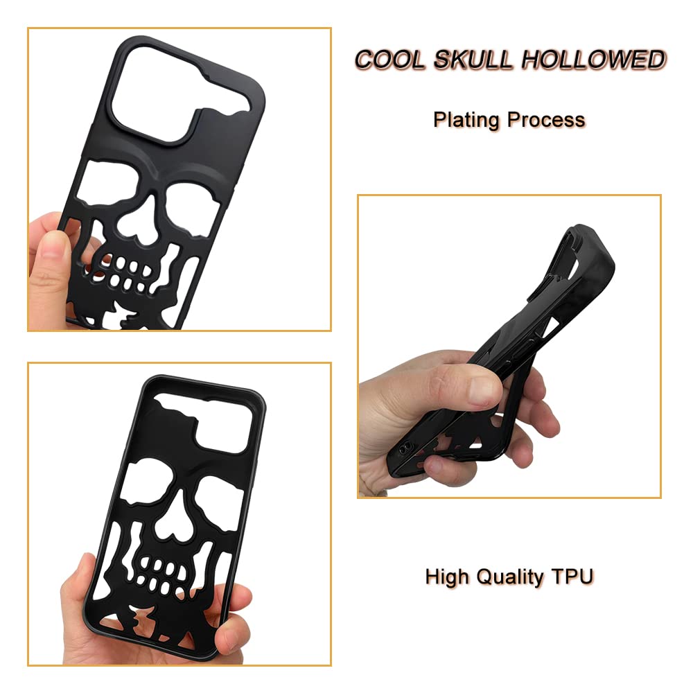 Imogacla 2023 Skull Halloween Phone Case   Chrome Hearts Iphone 15 Plus Case, Skeleton Cool Gothic Designer For Iphone 15 Plus P