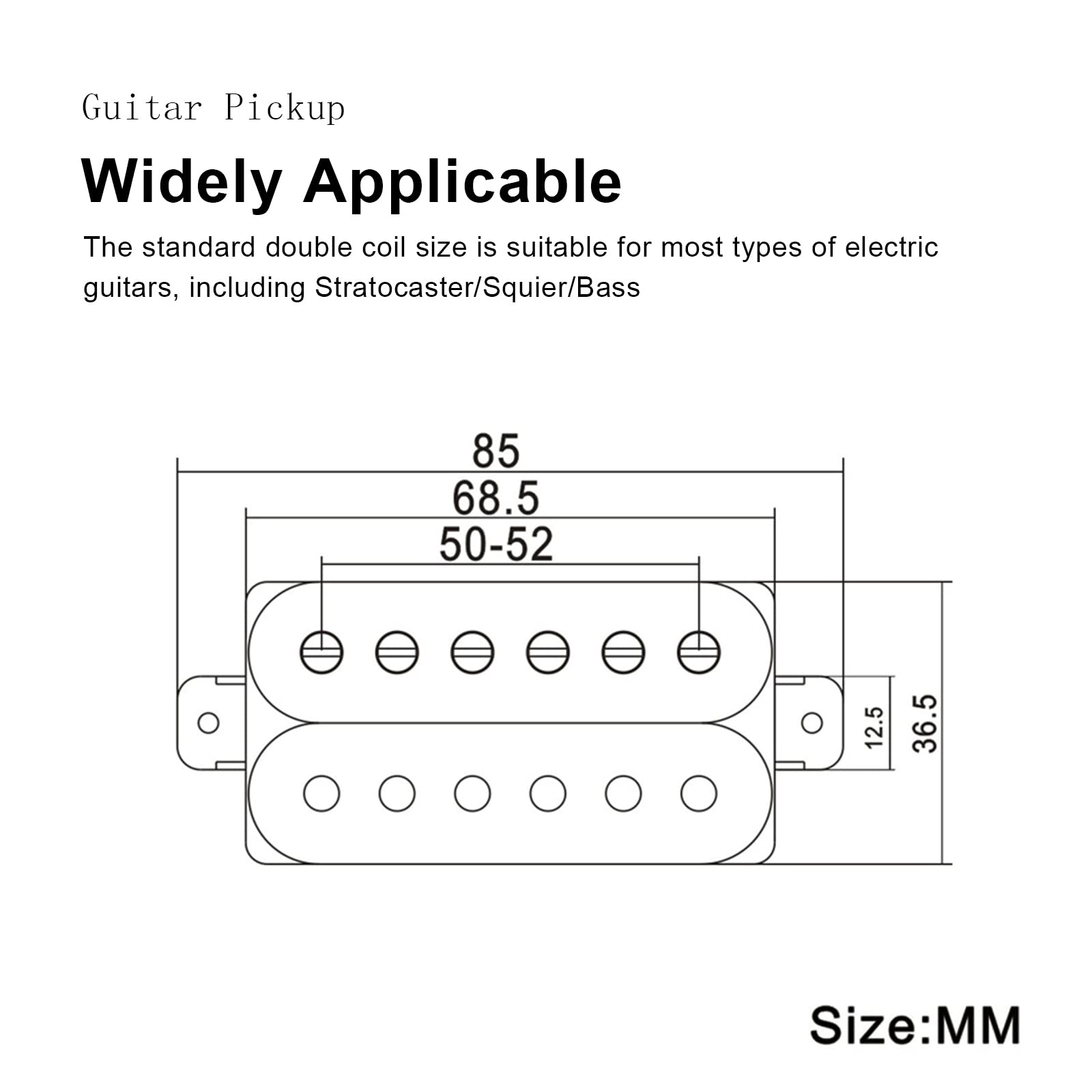 Saphue Electric Guitar Humbucker Pickups Double Coil Guitar Bridge Pickup & Neck Pickups Set (Black)