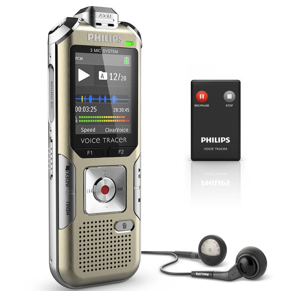 Philips Voice Tracer Dct6500 With 3 Mic High Fidelity Music Recording Including Wireless Remote