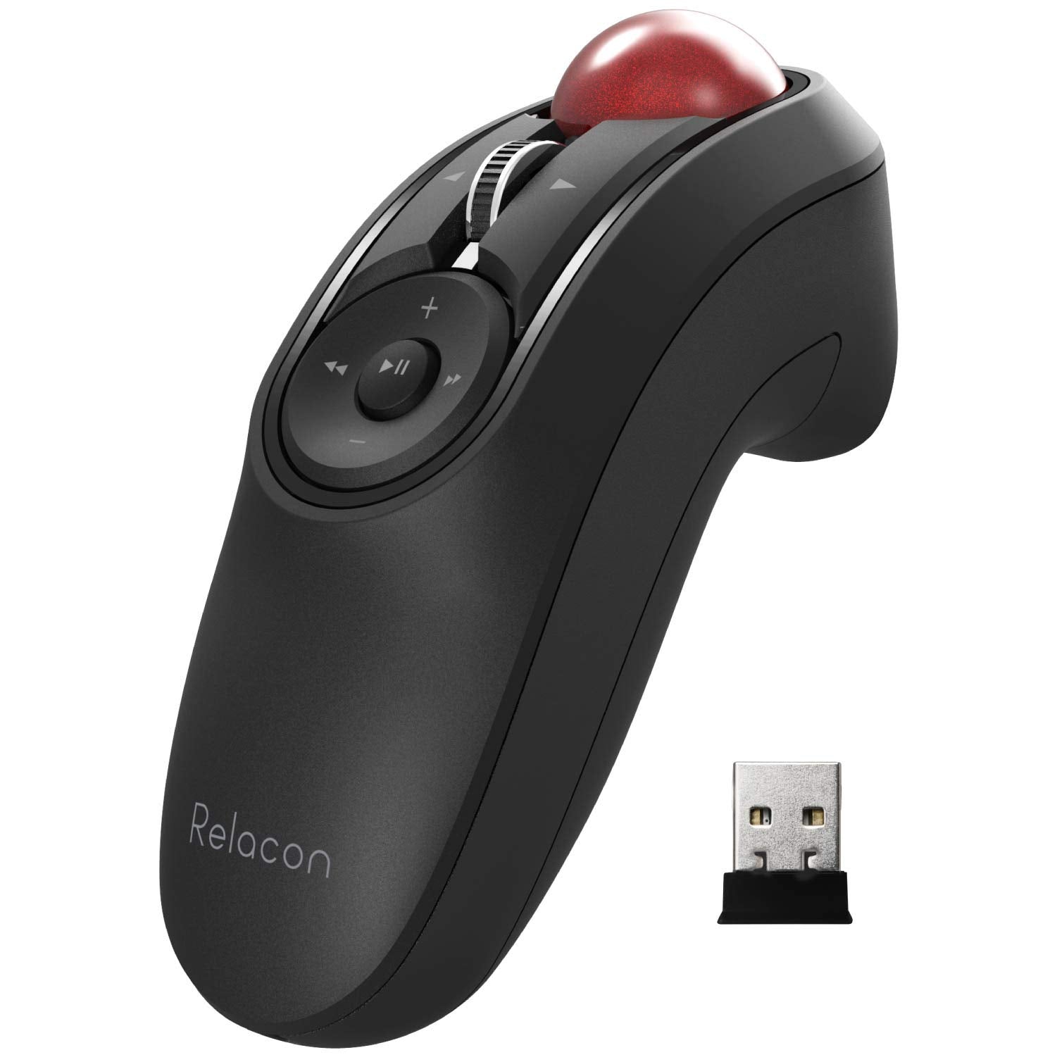 Elecom Relacon Handheld Trackball Mouse, Thumb Control, 2.4Ghz Wireless, Ergonomic Design, 10 Button Function With Smooth Tracking, Windows11, Macos (M Rt1Drbk)