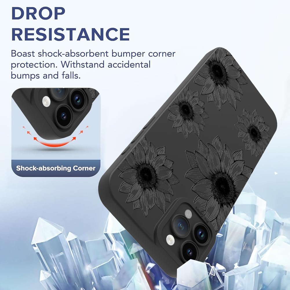 Ook Floral Case For Iphone 11 Pro Max Case, Cute Sunflower Floral Blooms Design Soft Tpu Shockproof Protective For Women Girls P