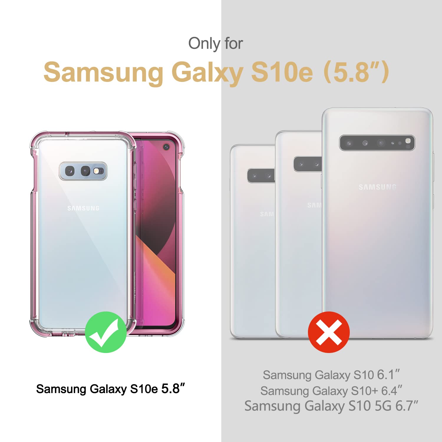 Suritch Clear Case For Samsung Galaxy S10E,?Built In Screen Protector??Support Wireless Charging? Hybrid Protection Hard Shell+S