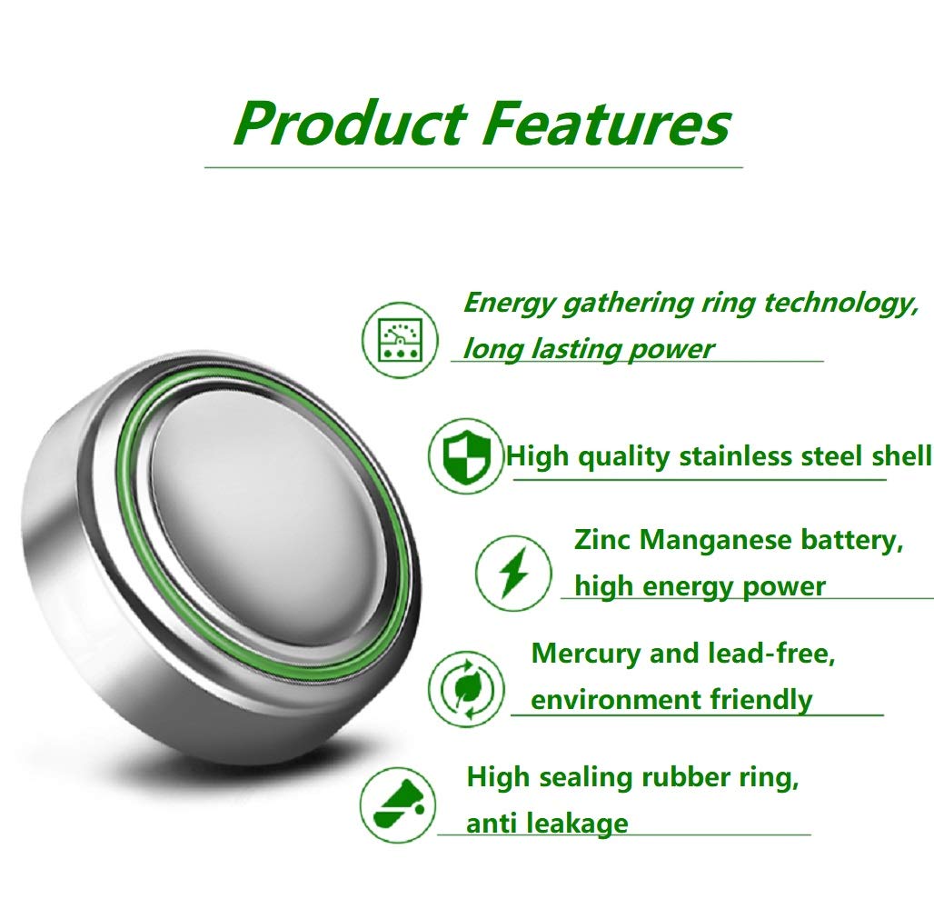 Cotchear 10Pcs 1.5V Ag10 Alkaline Battery 189 389 Ag10 Lr1130 Lr54 V10Ga Battery Alkaline Button Coin Cell Batteries