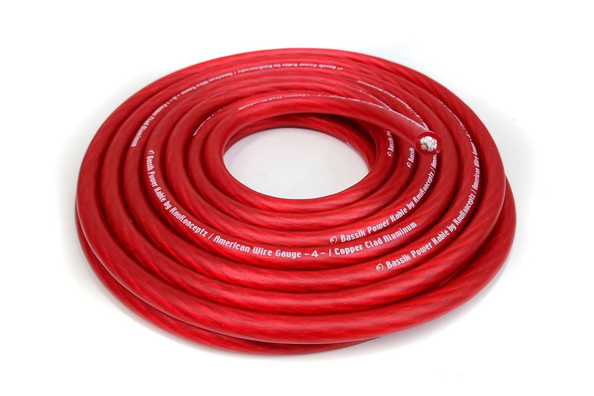 Knukonceptz Bassik 4 Gauge Red Power/Ground Wire Cable   15 Feet