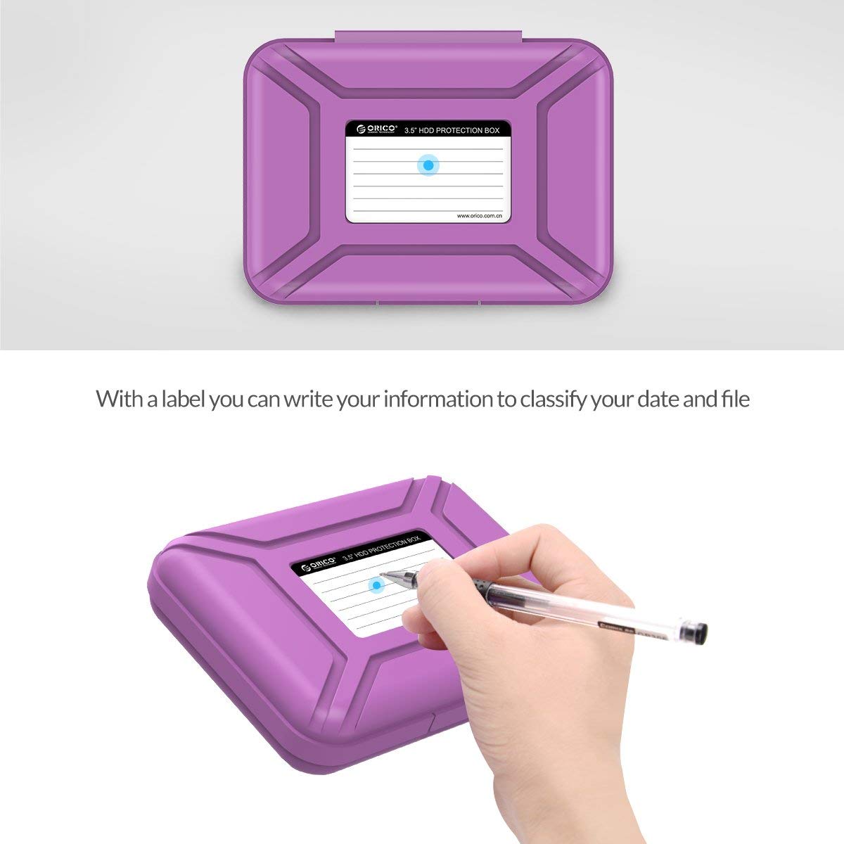 ORICO External Hard Drive Case for 3.5 Inch HDD/SSD 5 Packs Portable Hard Drive Carrying Protective Storage Box Anti Static and Shockproof (Multicolor) PHX5C