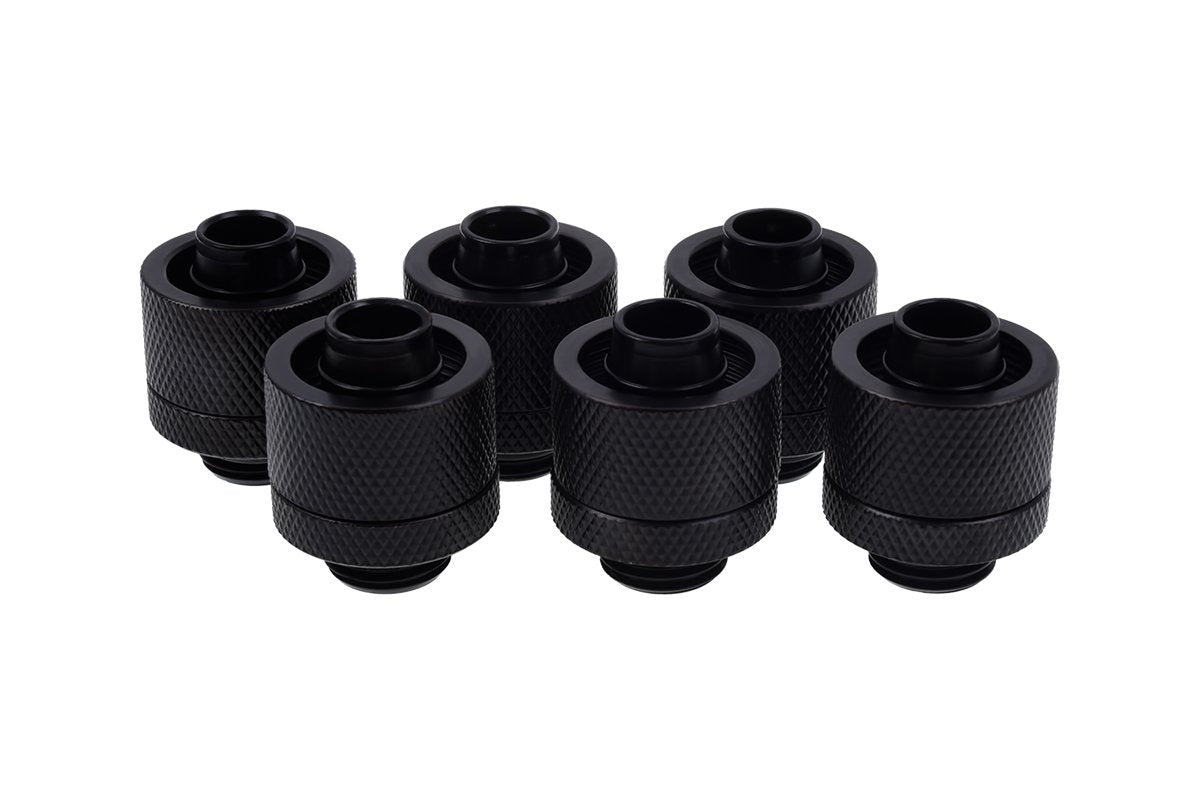 Alphacool 17234 Eiszapfen 16/10Mm Compression Fitting G1/4   Deep Black Sixpack Water Cooling Fittings