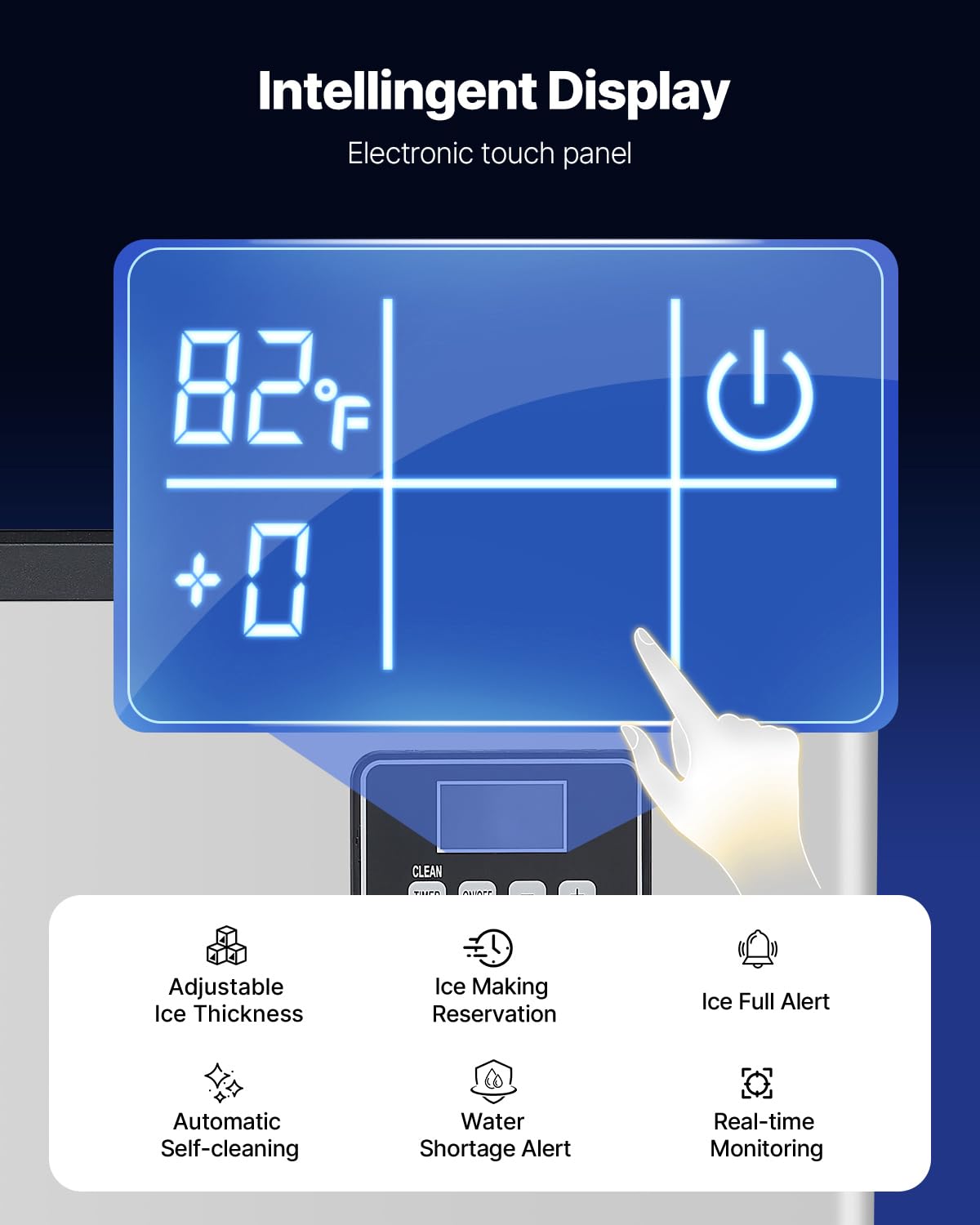 Vevor Commercial Ice Maker Machine, 360Lbs/24H Ice-Making Machine With 300Lbs Large Storage Bin, Auto Self-Cleaning Ice Maker Wi