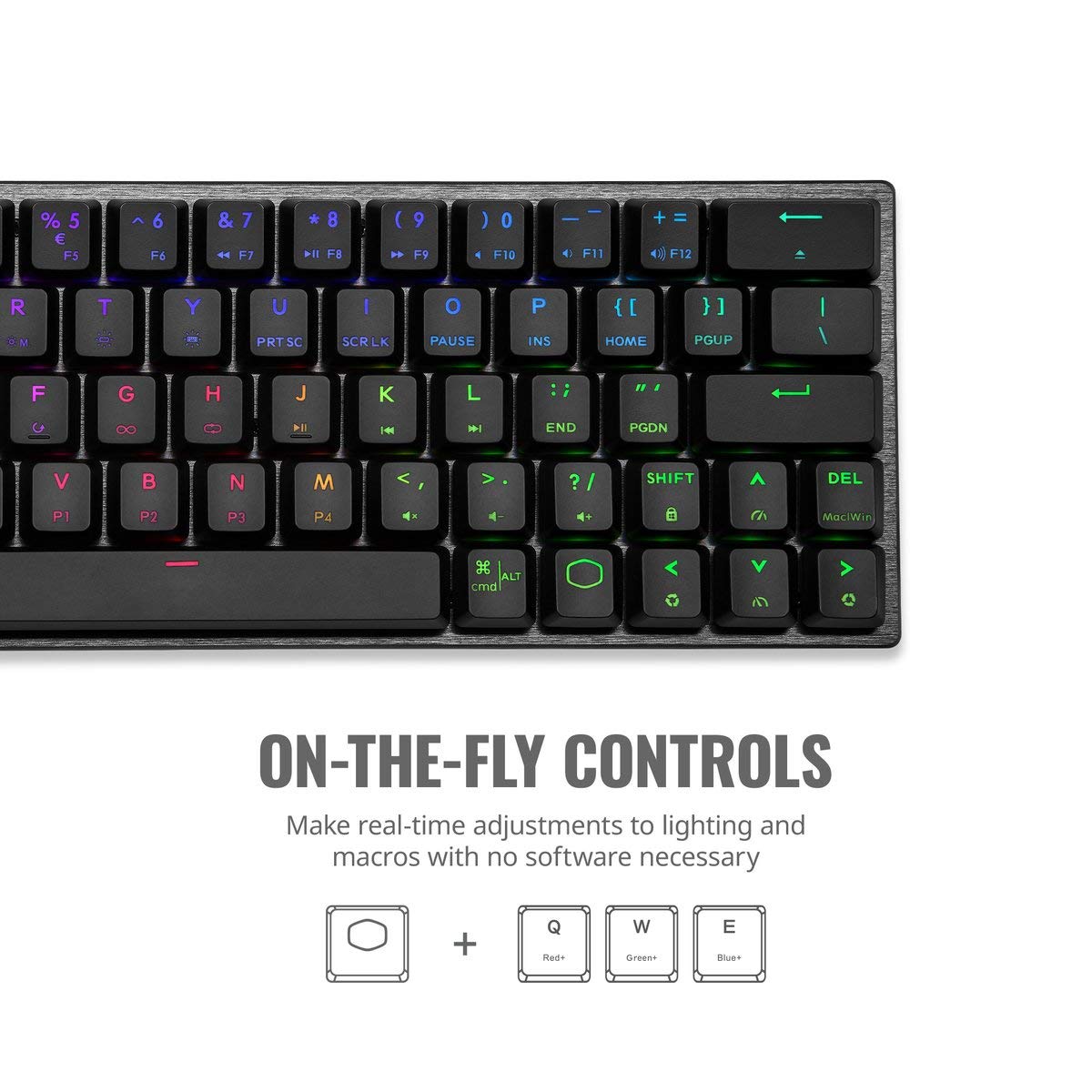 Cooler Master Sk622 60% Wireless Bluetooth Space Gray Mechanical Low Profile Gaming Keyboard, Tactile Brown Switches, Customizab