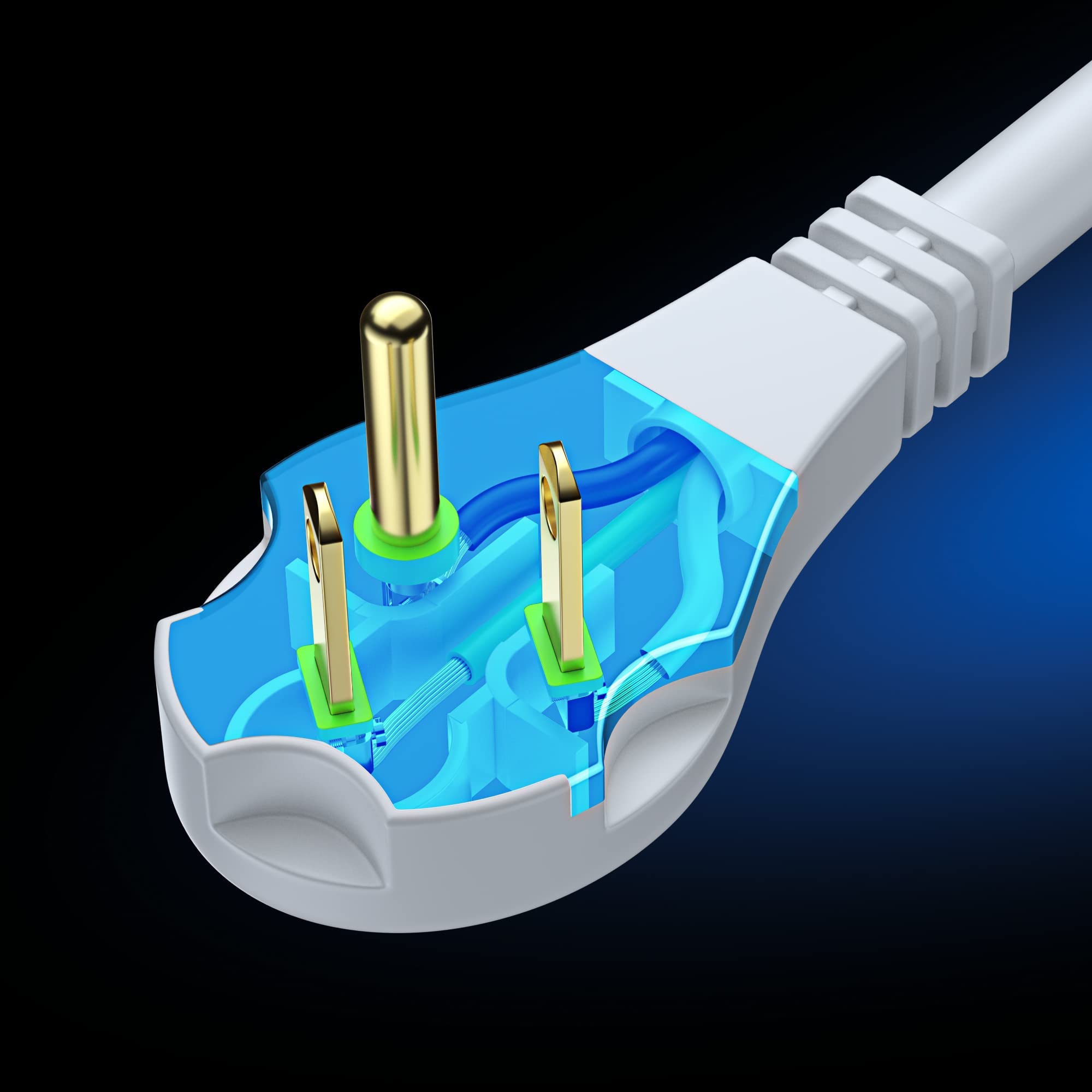 Maximm Flat Plug Extension Cord 1 Ft With Slim Space Saving Plug Design, Low Profile Extension Cord 16Awg (White, 3 Pack)