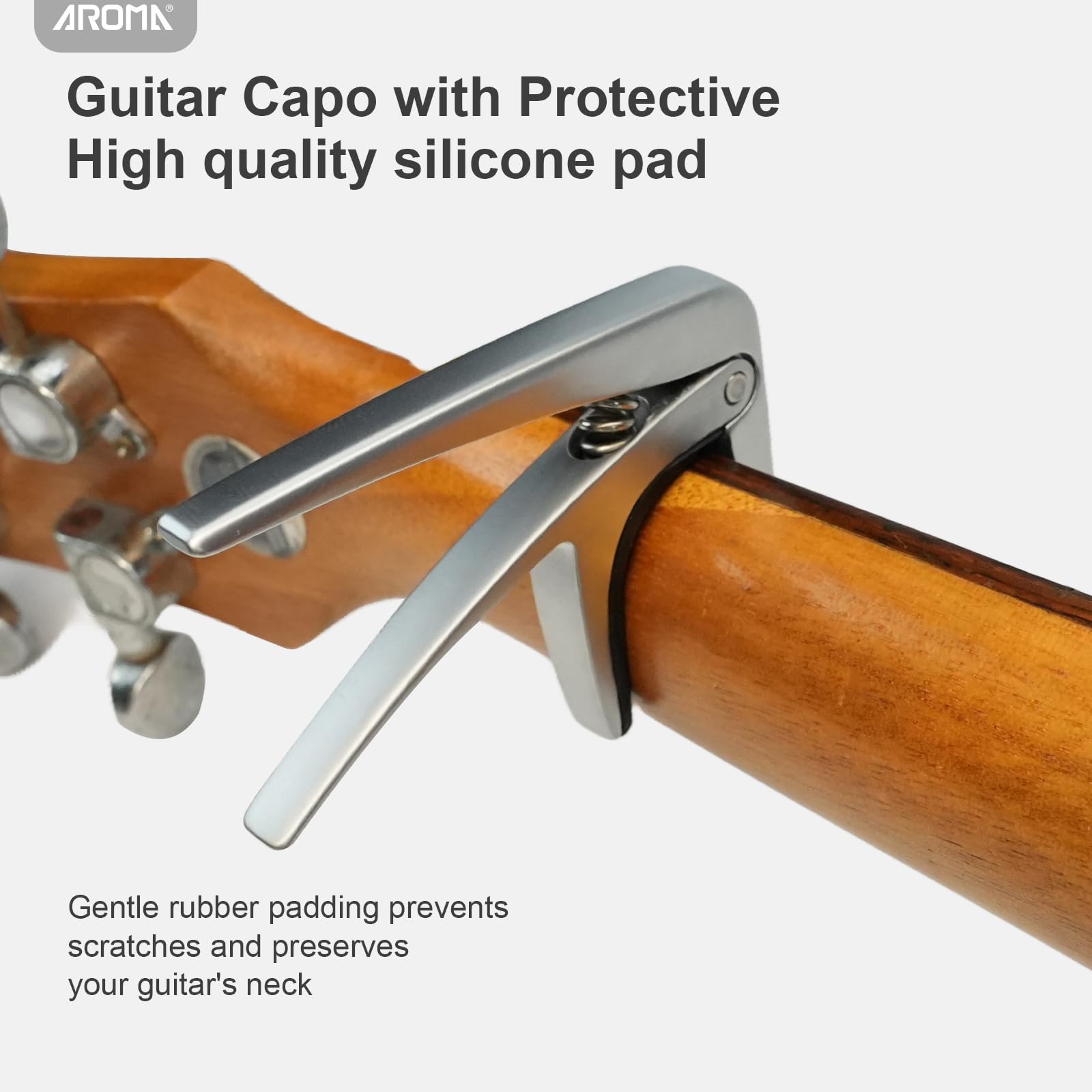 Aroma Ukulele Capo For 4 String Ukulele And Mandolin Mini Size Professional Capo Single Handed Quick Release Zinc Alloy