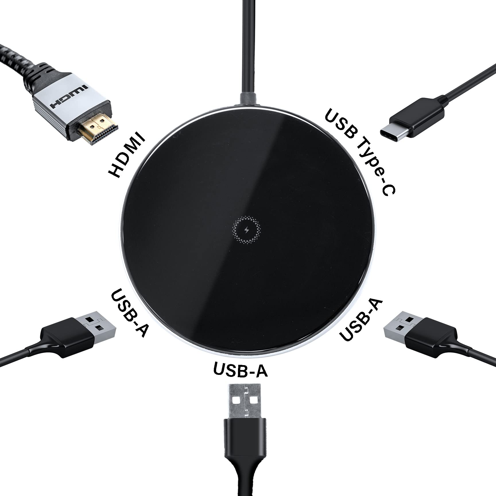 Rosewill 5 Port Usb C Hub With 10W Wireless Fast Charger And 4K Video Output (Rbwh 20016)