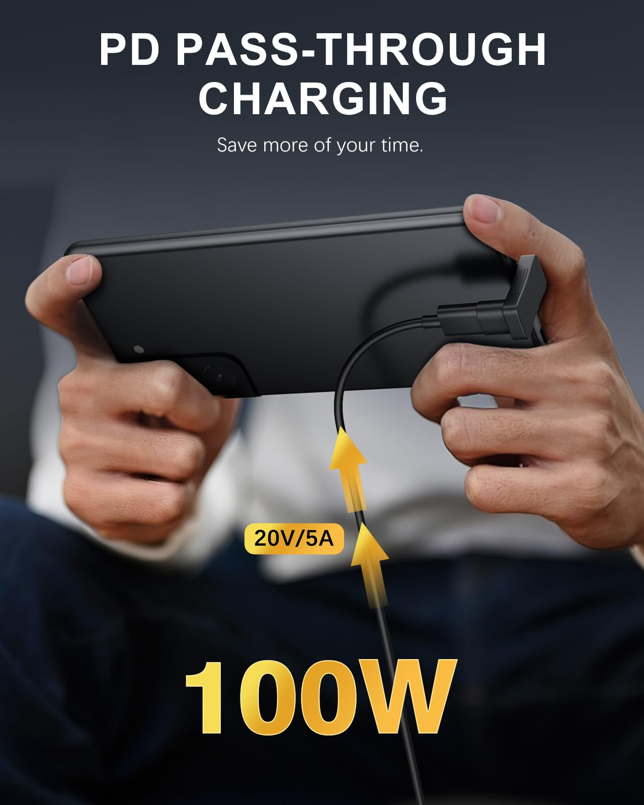 MoKo 180 Degree Angle USB C to USB Adapter 2 Pack, 180� U Shape USB C Male to USB C Female with PD 100W Fast Charging 4K Video, USB C Angled Adapter for Steam Deck, Switch, Laptop, Tablet, Phone