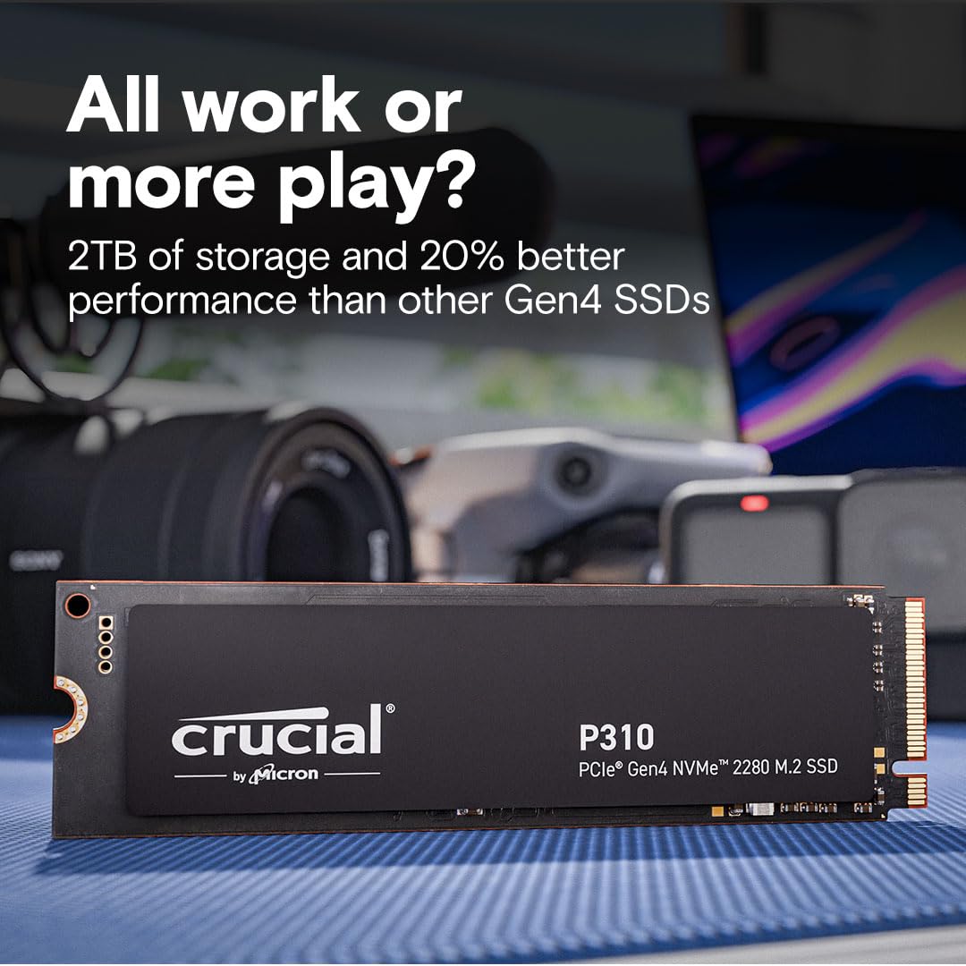 Crucial P310 1Tb 2280 Pcie Gen4 3D Nand Nvme M.2 Ssd   Up To 7,100 Mb/S   Shift Up To Gen4, With Acronis Offer, Internal Solid S